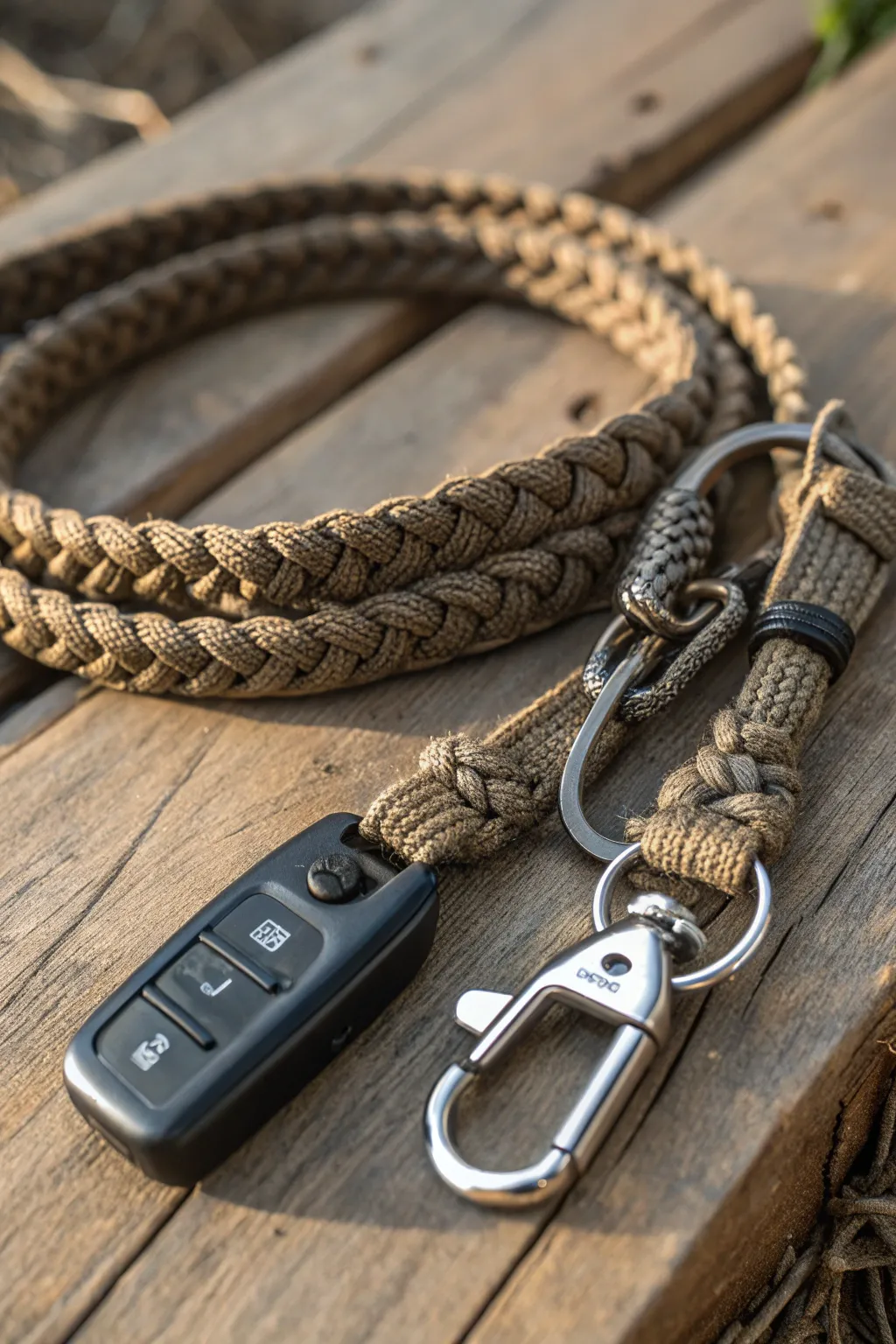 Elevate your everyday carry with a stylish paracord lanyard and keychain combo. Perfect for the modern man who values craftsmanship and practicality.