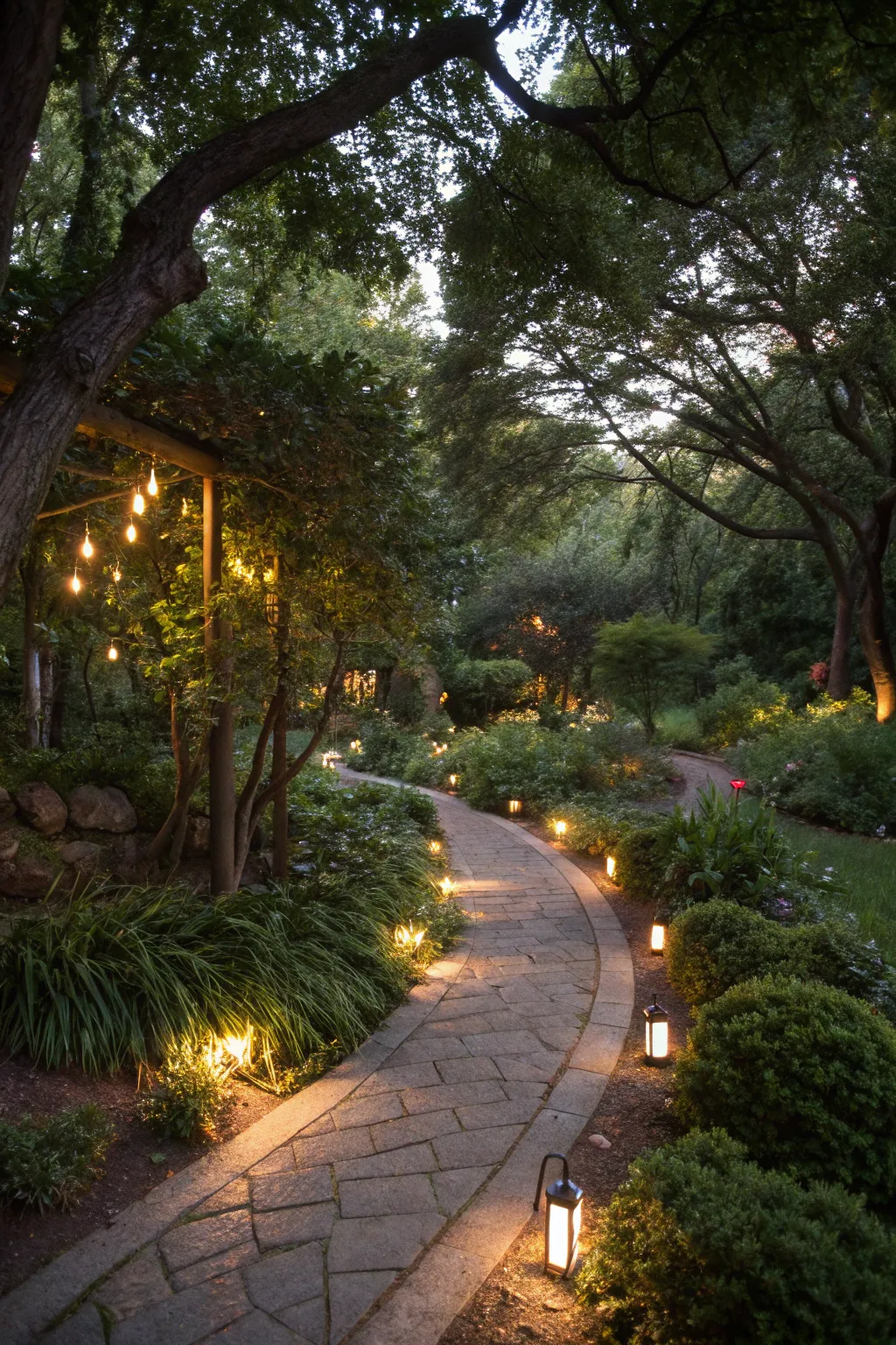 Seamlessly integrated lights enhance the natural beauty of your garden.