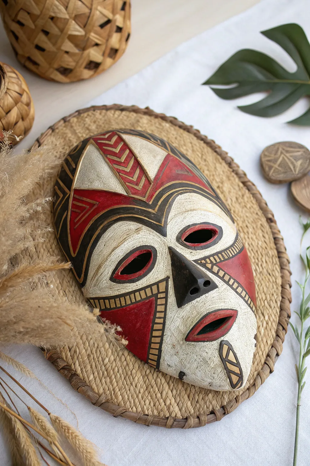 Unveil the secrets behind every mask with interactive flaps that tell a story.