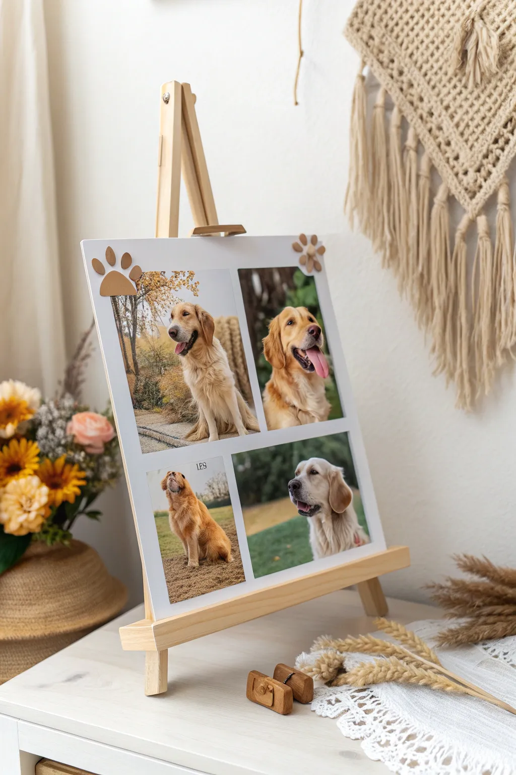 Celebrate the paws that leave prints on your heart with a pet lover's collage, where memories come alive in minimalist beauty.