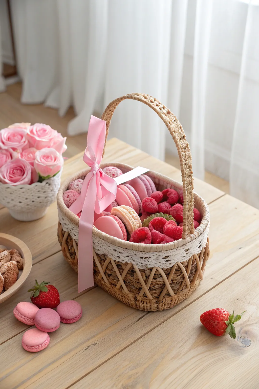Embrace elegance with a touch of pink—perfect for your minimalist snack display.