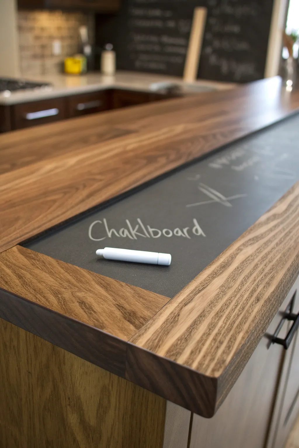 Transform your kitchen with a chic chalkboard countertop—perfect for creativity and functionality!