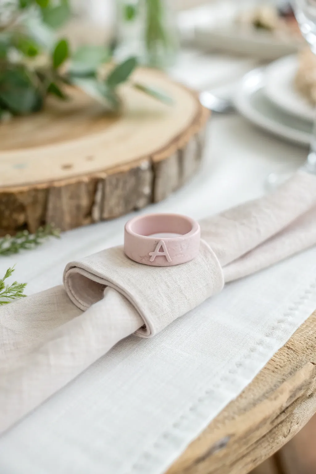 Add a personal touch to your table setting with handcrafted polymer clay napkin rings.