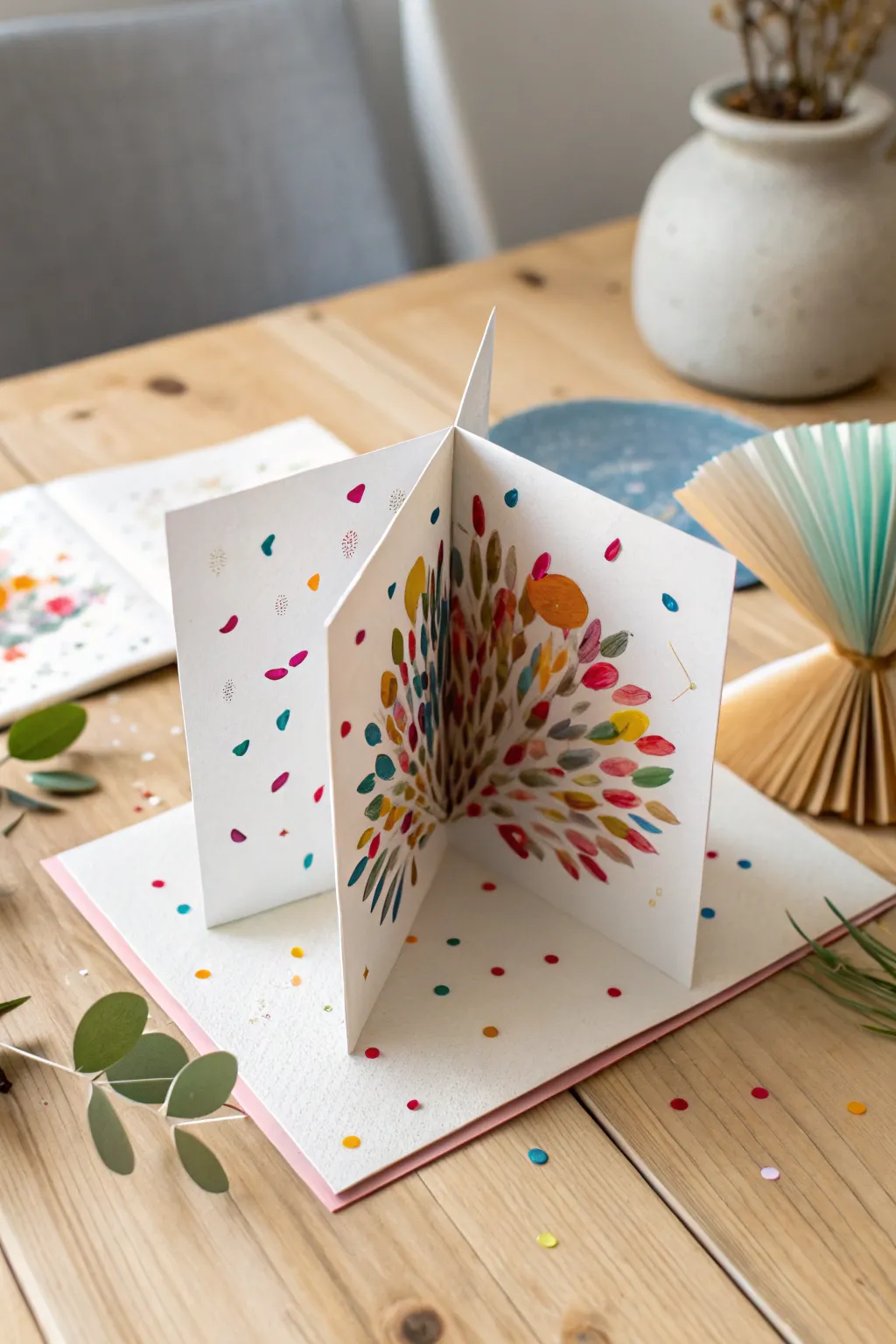 Unleash the joy with a confetti explosion card—celebration in every fold!