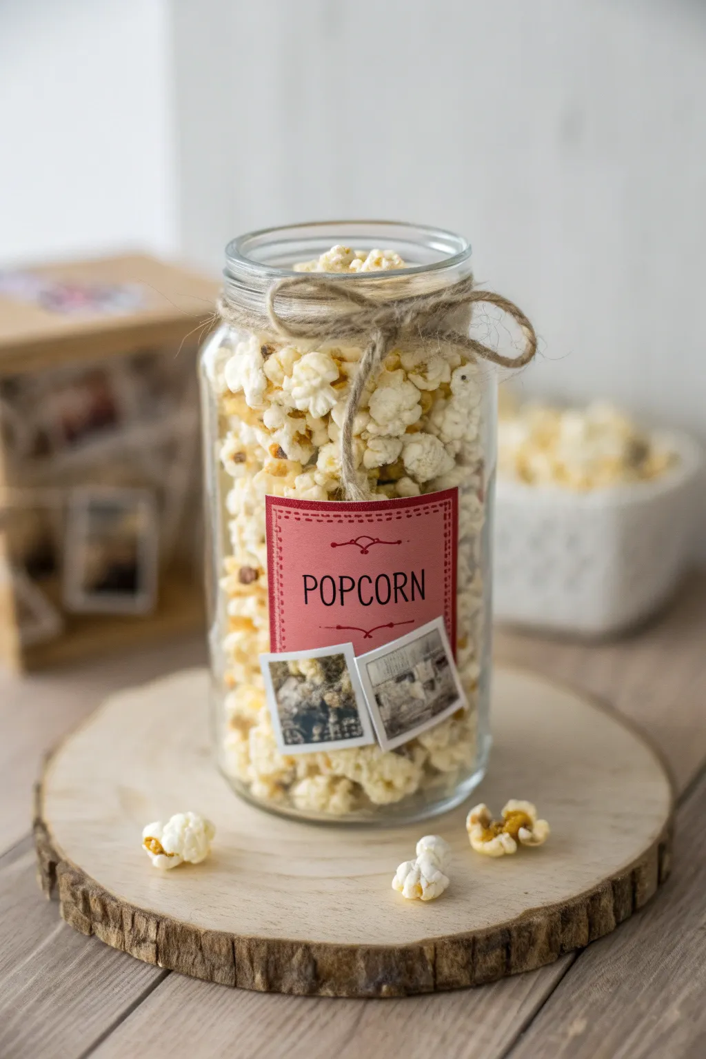Capture the moment with our charming Popcorn Memory Jars - a delightful blend of flavor and nostalgia.