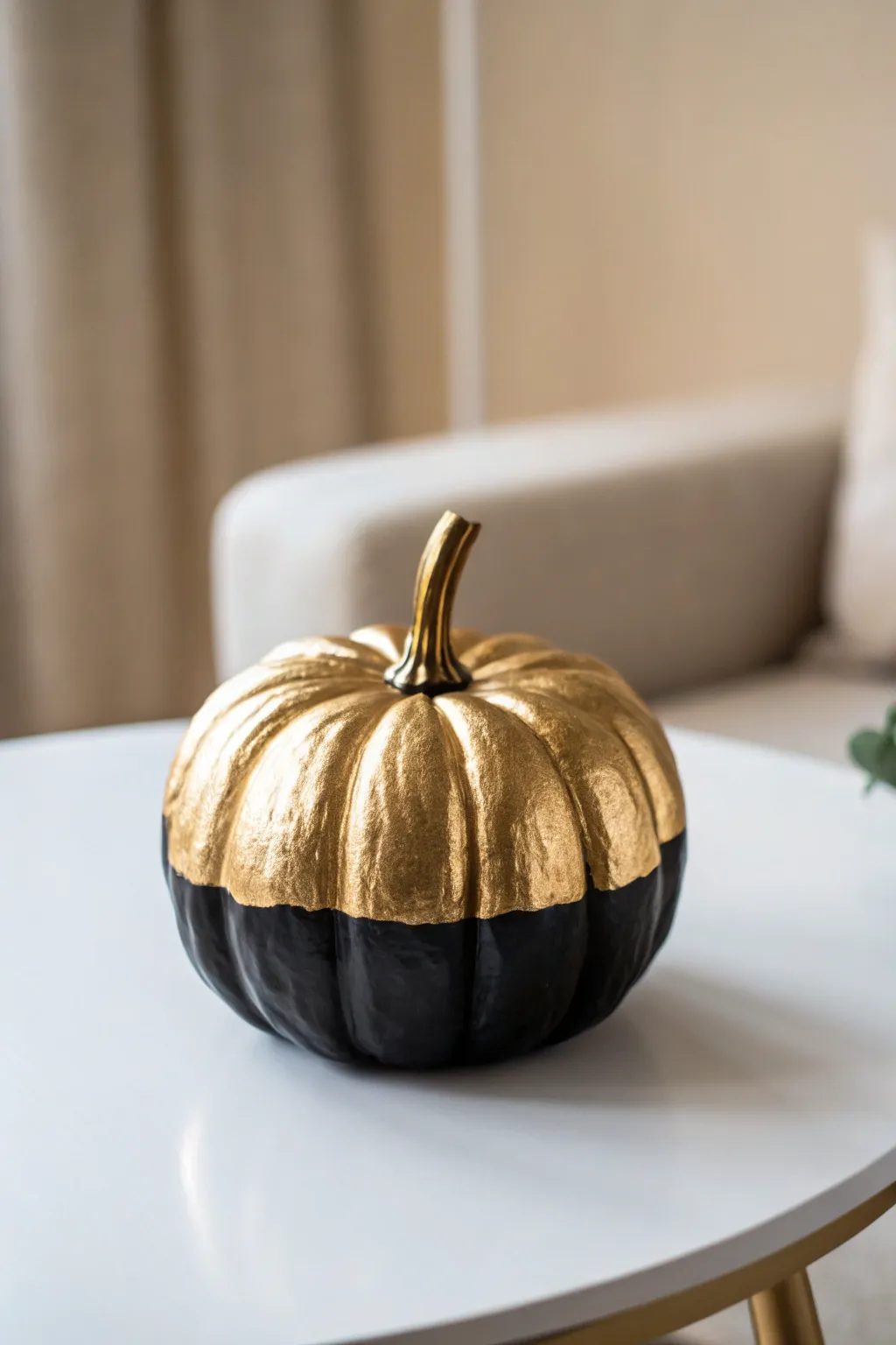 Elevate your autumn decor with this chic metallic and matte pumpkin masterpiece.
