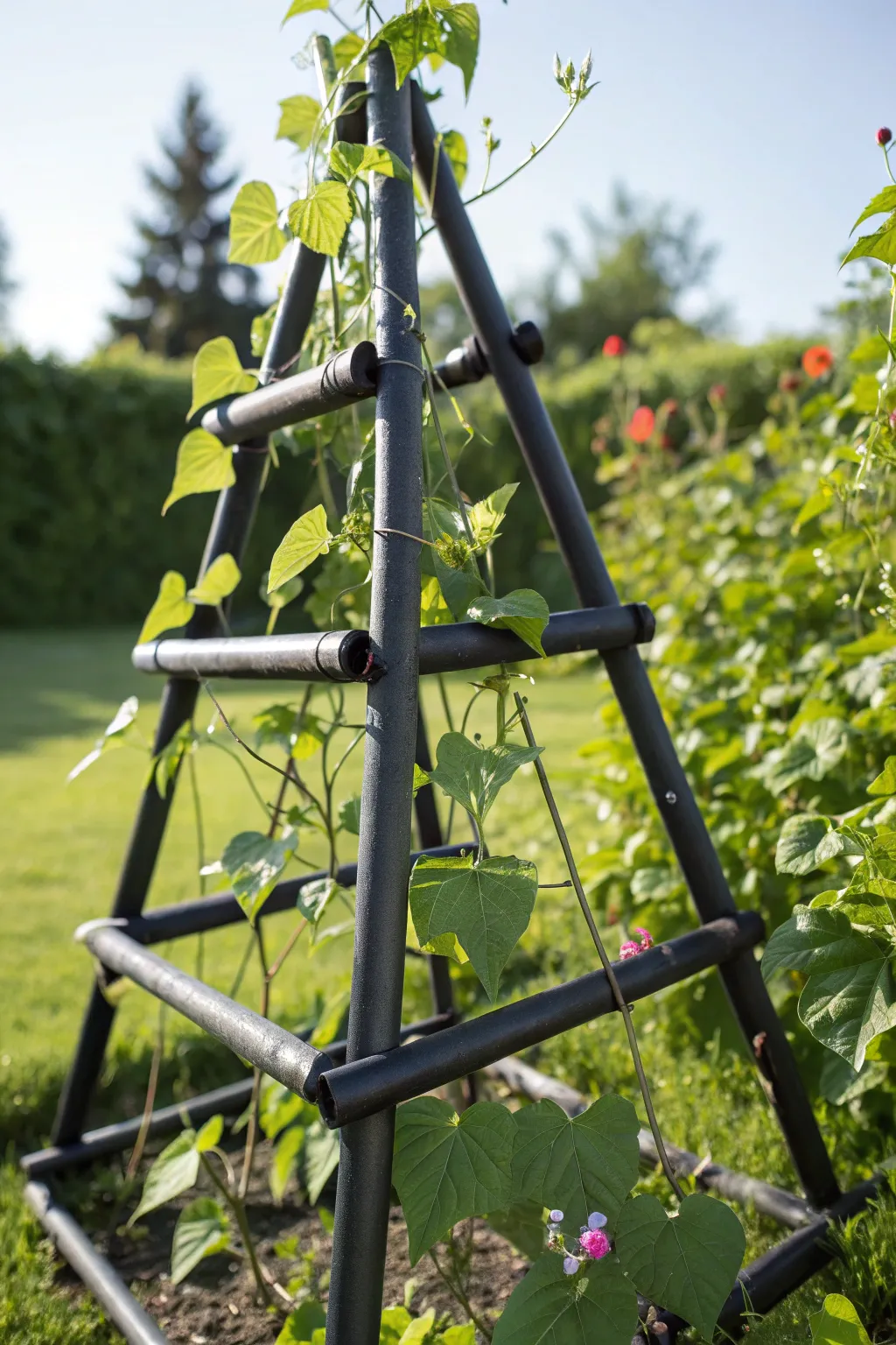 Elevate your garden with a sleek and sturdy A-frame trellis, perfect for supporting heavy climbers in style.
