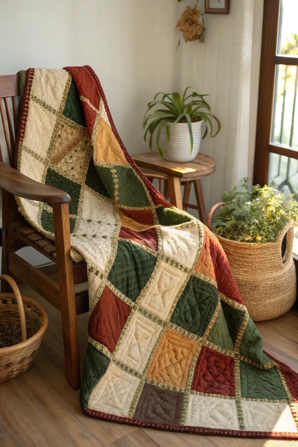 Embrace the warmth of nature with a rustic wedding quilt, the perfect blend of boho elegance and minimalist charm.