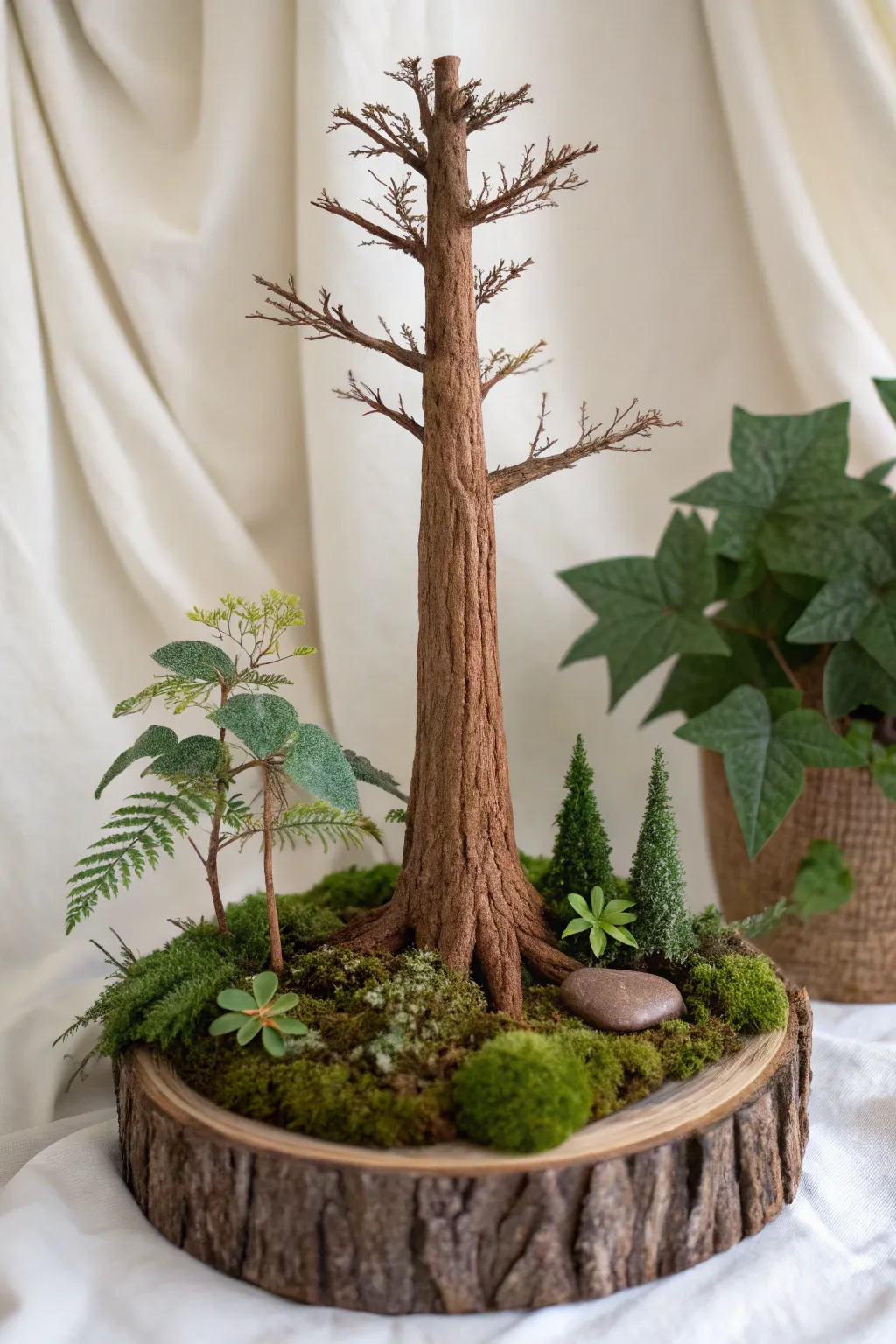 Elevate your diorama with this stunning miniature tree trunk, where simplicity meets natural beauty.
