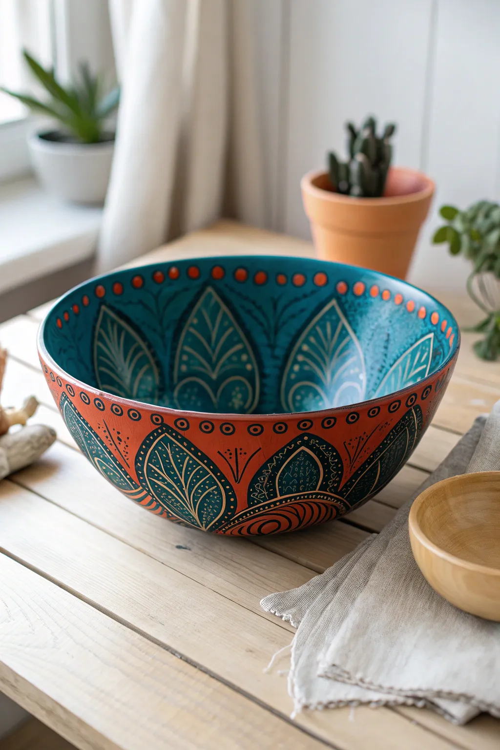 Transform recycled paper into stunning art with this vibrant paper mâché bowl—where simplicity meets bold beauty.