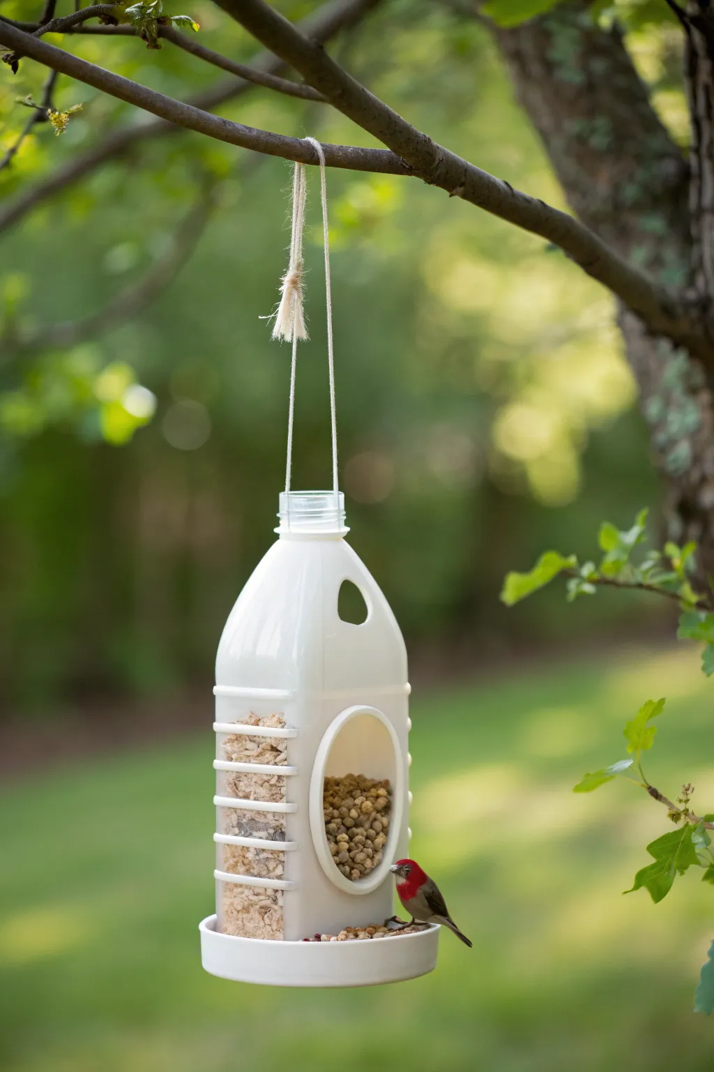 Elevate your garden with this chic, eco-friendly bird feeder made from a recycled plastic bottle. Nature meets artistry!