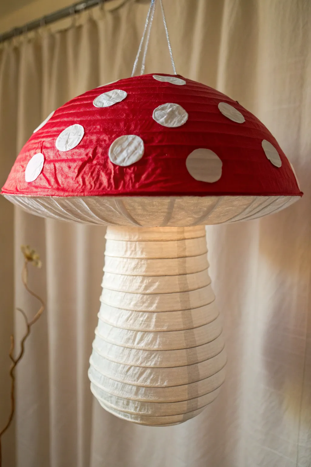 Illuminate your space with enchanting mushroom paper lanterns, where Scandinavian simplicity meets bohemian charm.