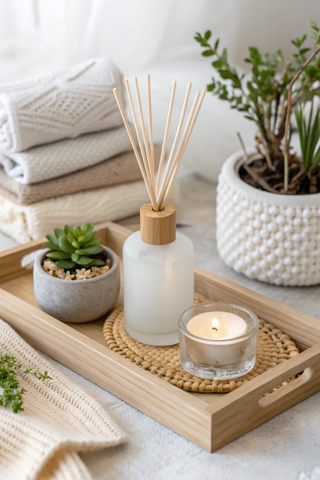 Creating a serene sanctuary with the perfect blend of scent and style. 🌿🕯️