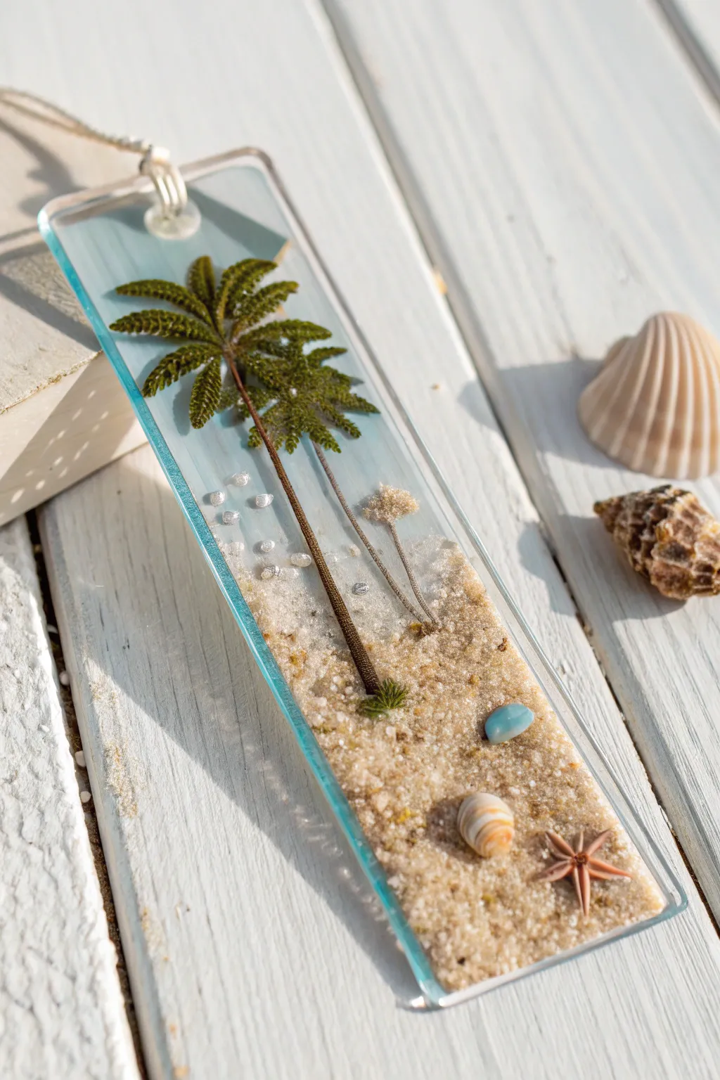 Tiny Worlds Captured in Resin: A Miniature Beach Scene Bookmark