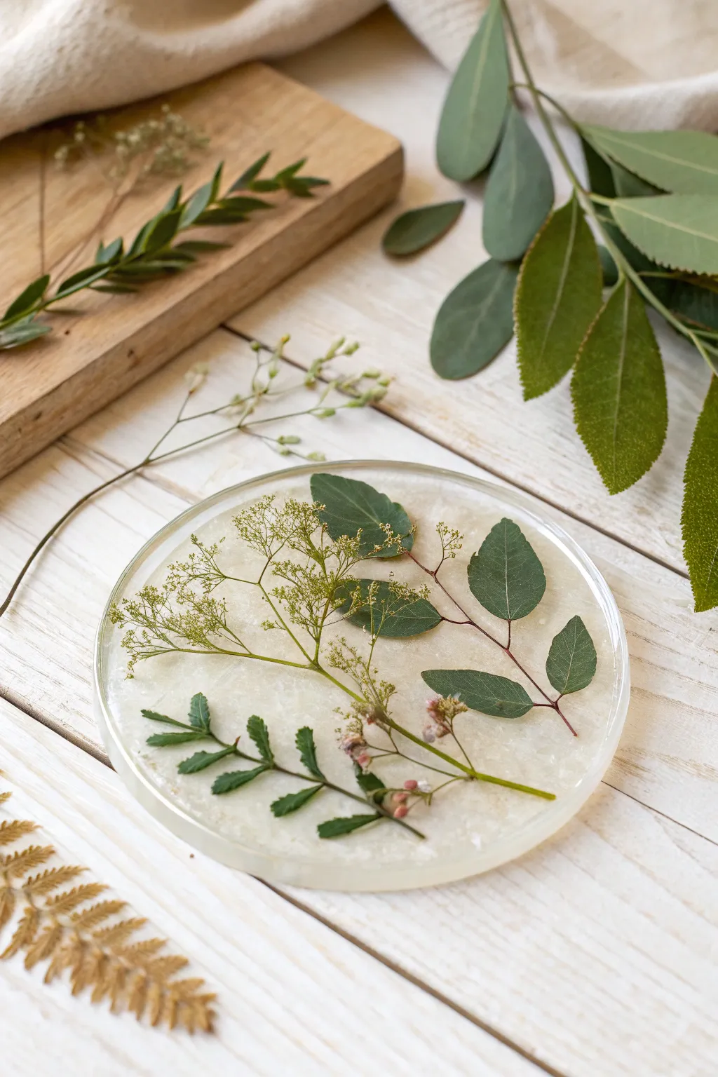 Bring the forest to your table with these stunning botanical resin coasters.