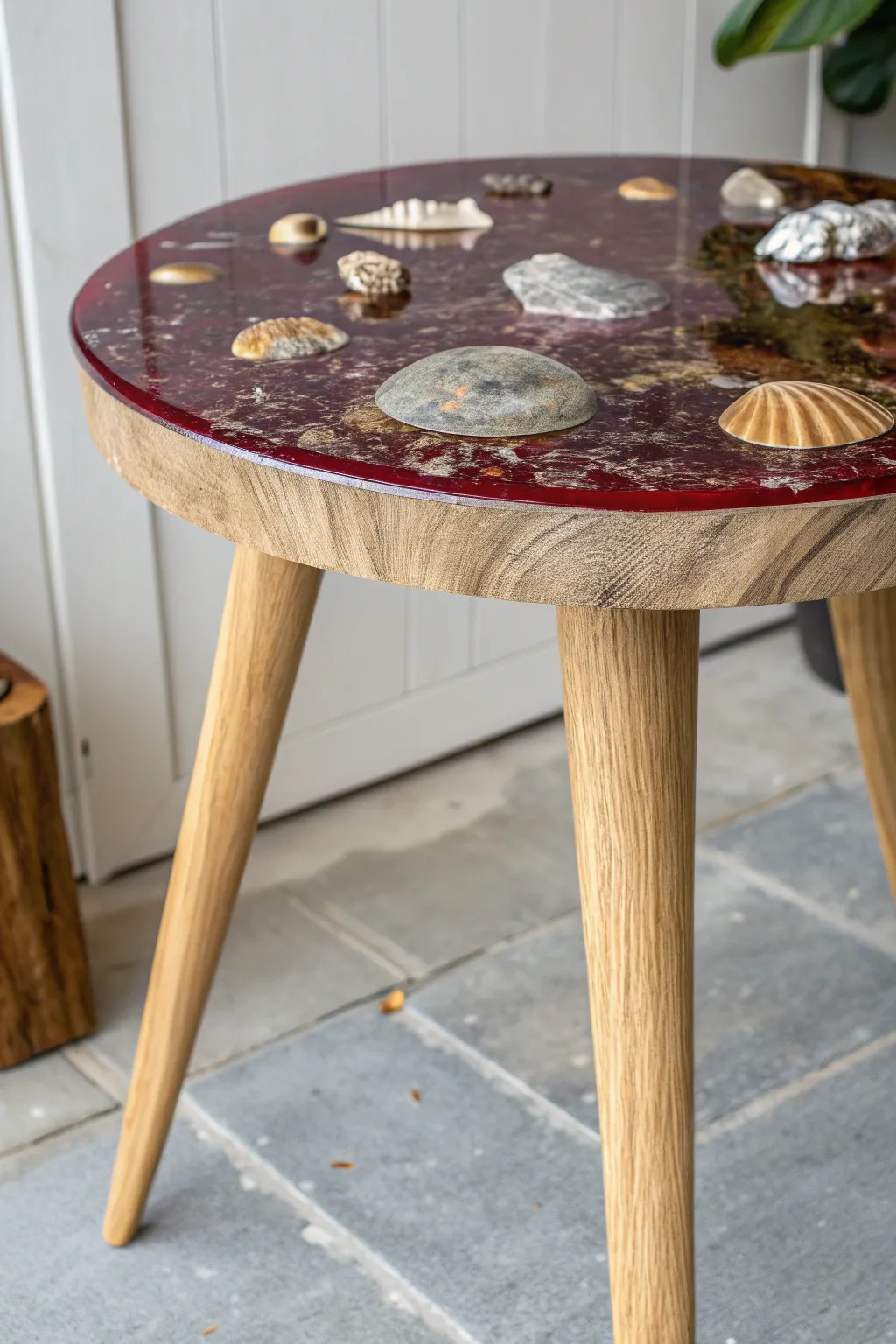 A slice of history meets modern design: Discover the beauty of fossils in resin tables.