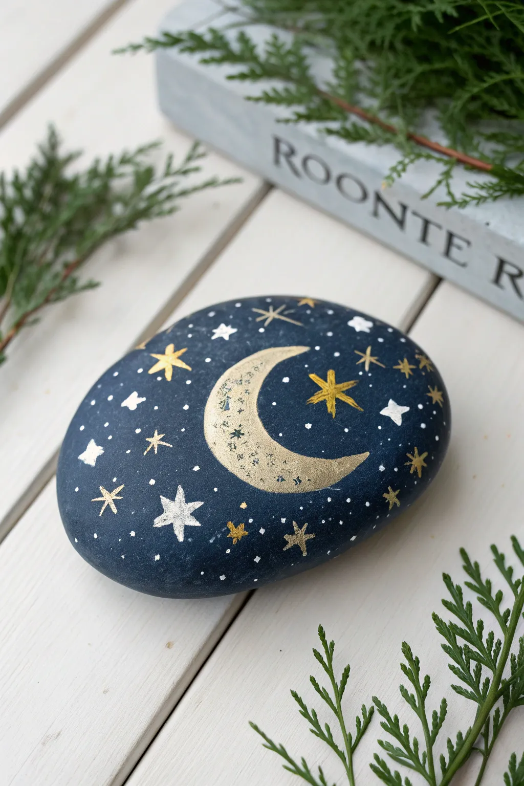 Bring the cosmos to your home with this beautifully crafted celestial rock art. ✨🌙 #CelestialDreams #RockArt #ScandinavianBoho