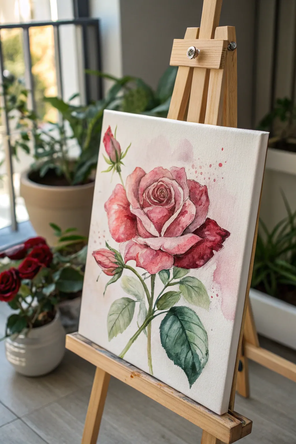 Discover the beauty of mixed media roses - where watercolor whispers meet acrylic accents.