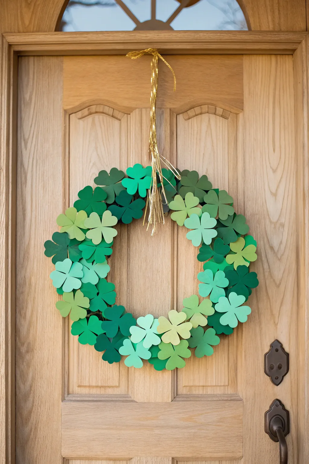 Welcome spring with a touch of Irish charm 🌿✨ This paper shamrock wreath is the perfect blend of minimalist elegance and boho flair.