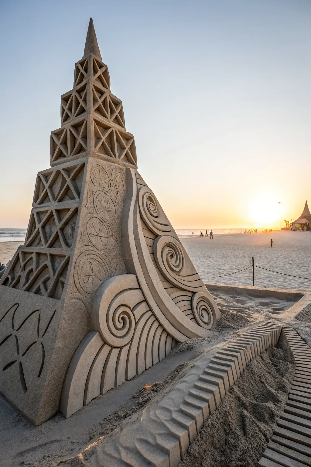 Unleash your creativity with this mesmerizing abstract sand sculpture—a perfect harmony of form, texture, and natural beauty.