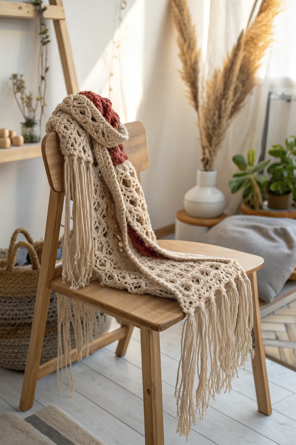 Add a touch of whimsy with a crochet loop fringe – where elegance meets playful craftsmanship.