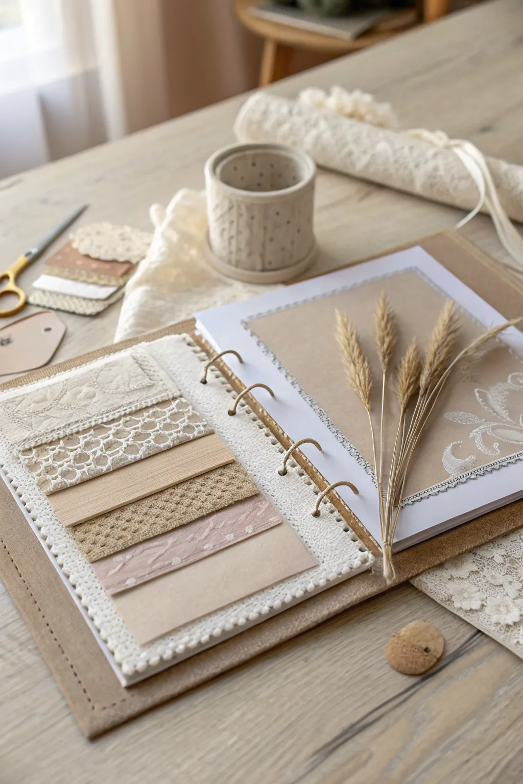 Craft a story with layers: a scrapbook page that speaks the language of love and texture.