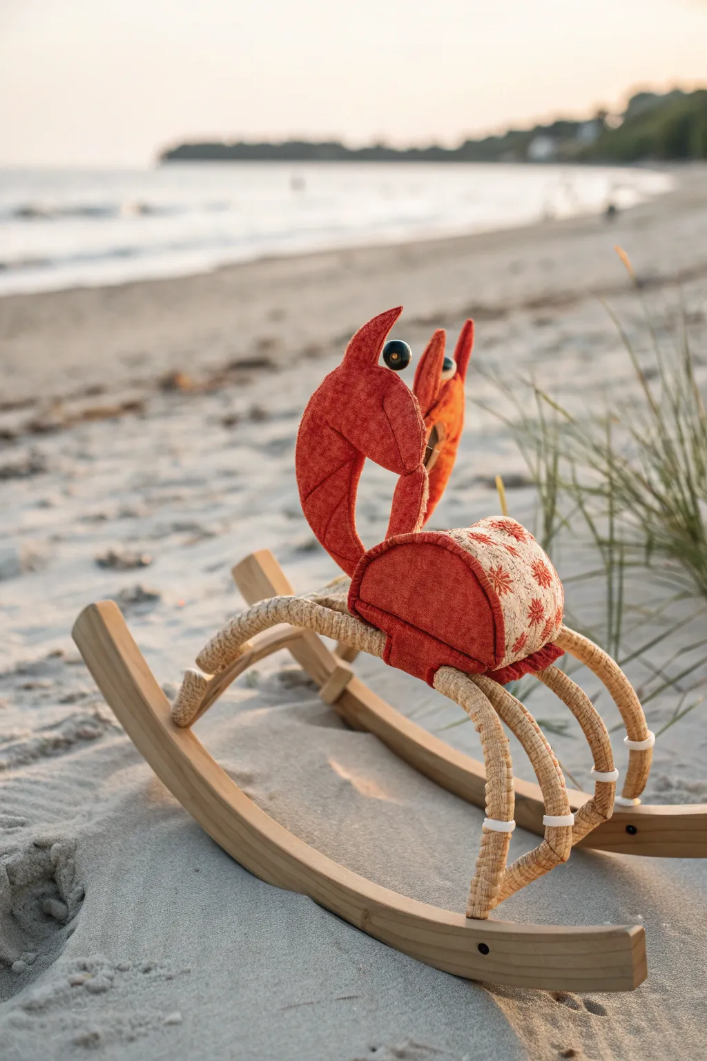Delight in the simple charm of this minimalist rocking crab, where Scandinavian design meets Boho artistry.
