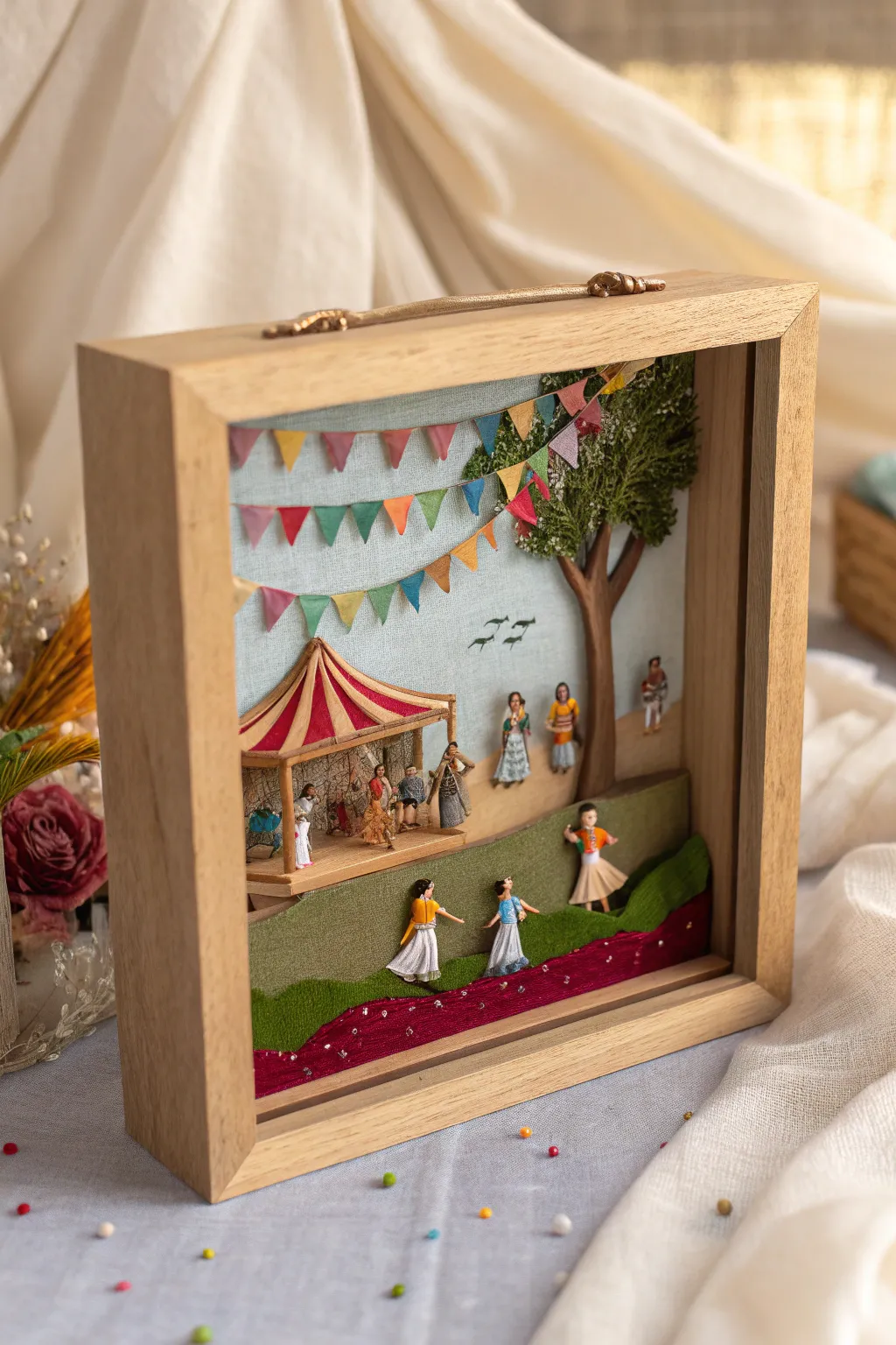 Celebrate the world's vibrant cultures with a handcrafted shadow box—where simplicity meets spirited color!