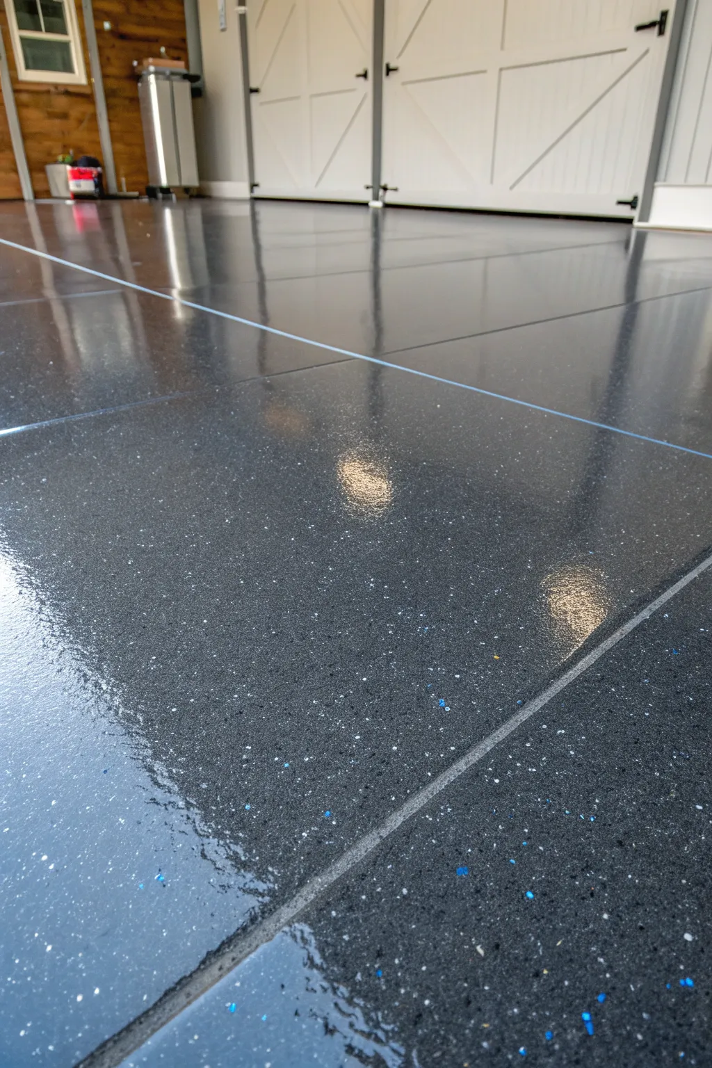 Transform your shed floor with the sleek, professional finish of epoxy coating – where durability meets style.