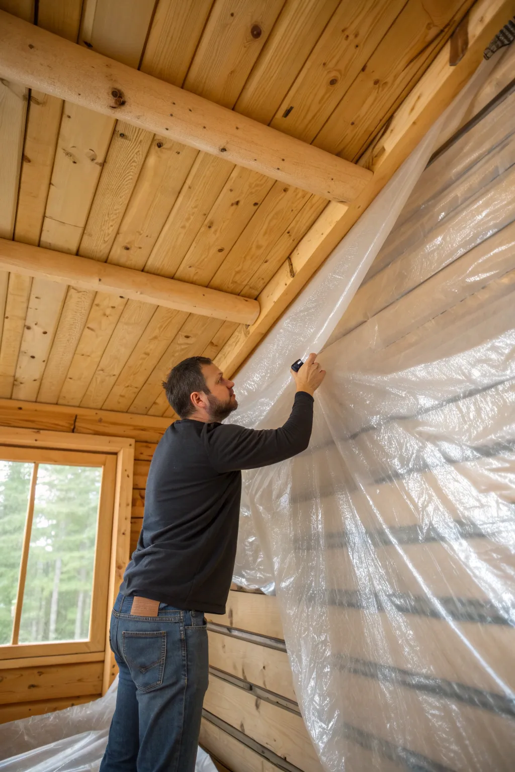 Master the art of shed insulation with a perfectly applied vapor barrier.