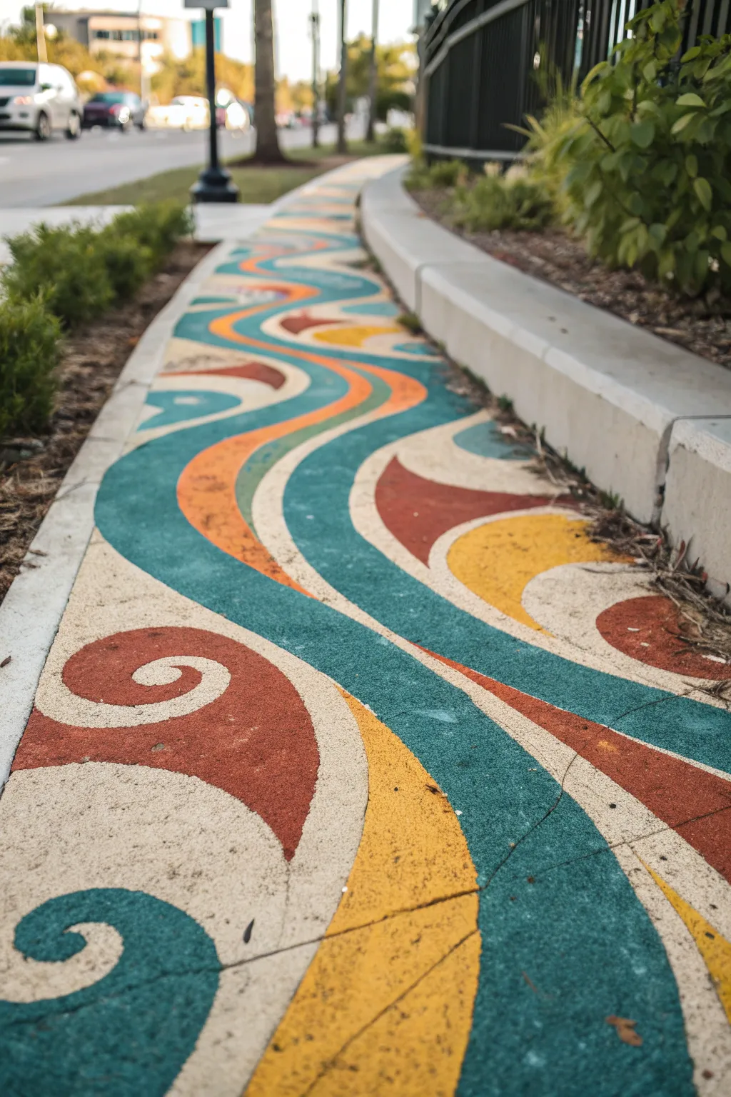 Transform your pathway into a vibrant canvas with abstract art.