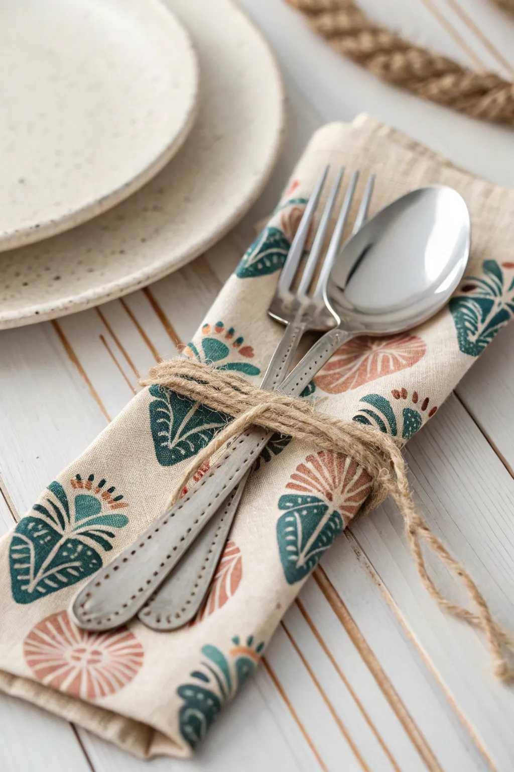 Elevate your party decor with these chic, color-coordinated napkin wraps that add elegance and order to your table setting.
