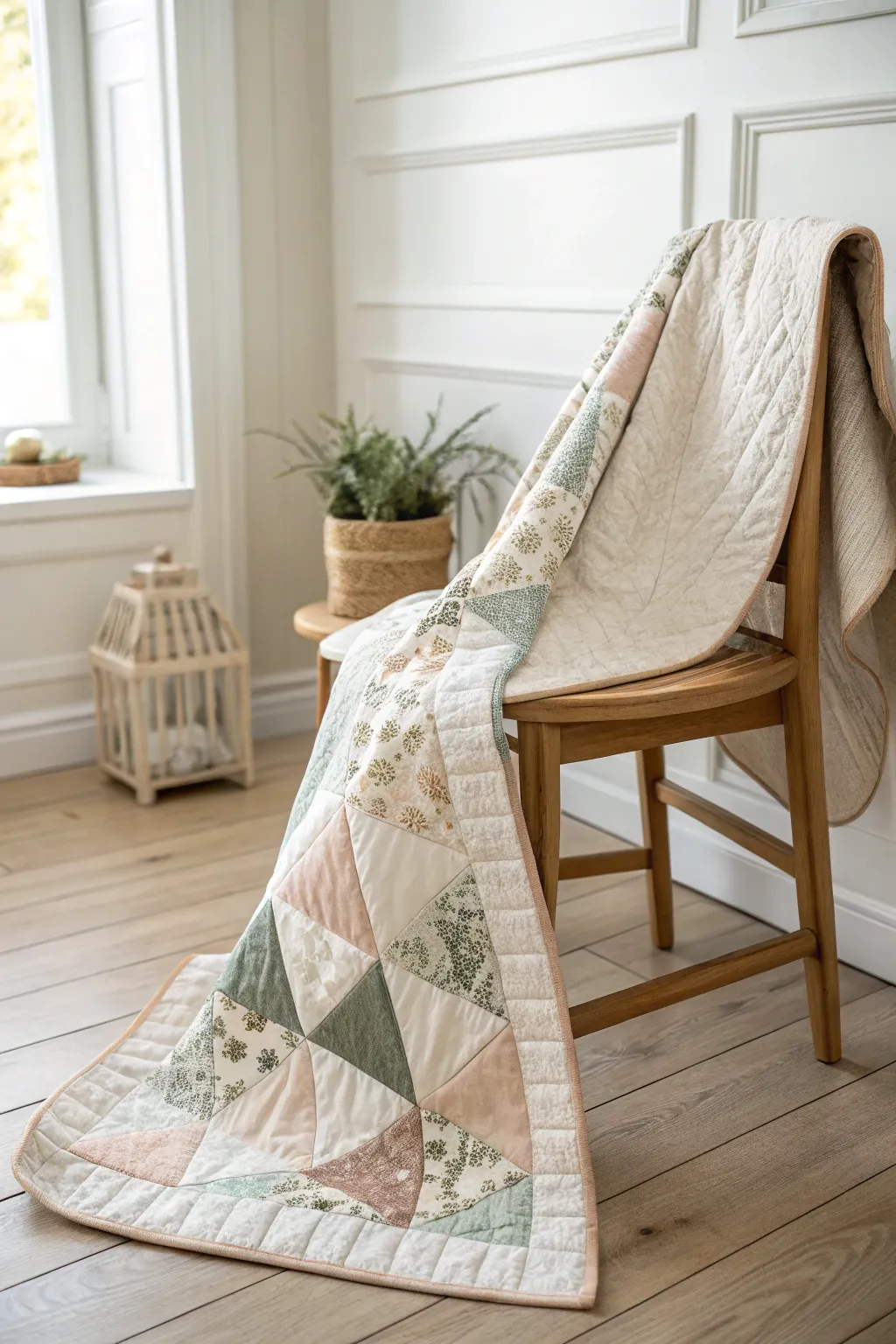 Embrace tranquility with this nature-inspired quilt, blending minimalist elegance with earthy hues.