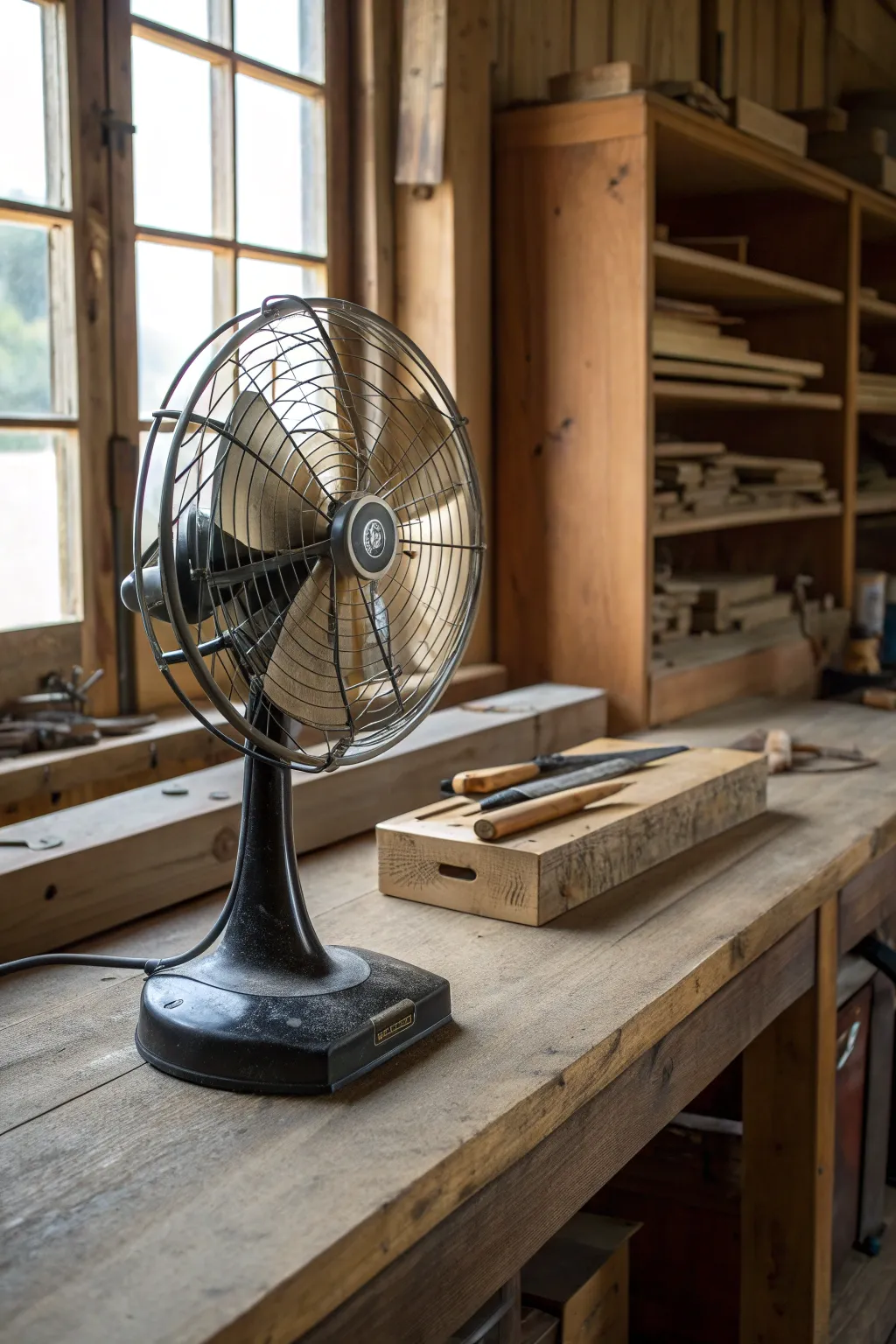Breathe easy and work comfortably with this classic woodshop ventilation setup.