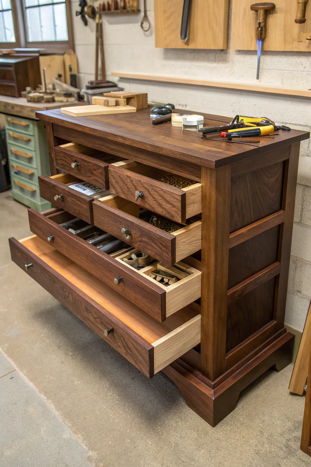 Maximize your woodworking space with sleek and efficient sliding storage shelves.