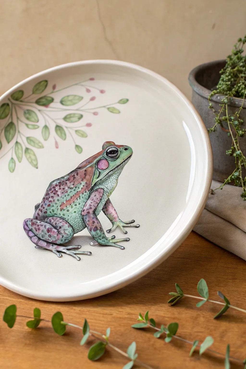 Capture the charm of nature's palette with a pastel frog masterpiece.