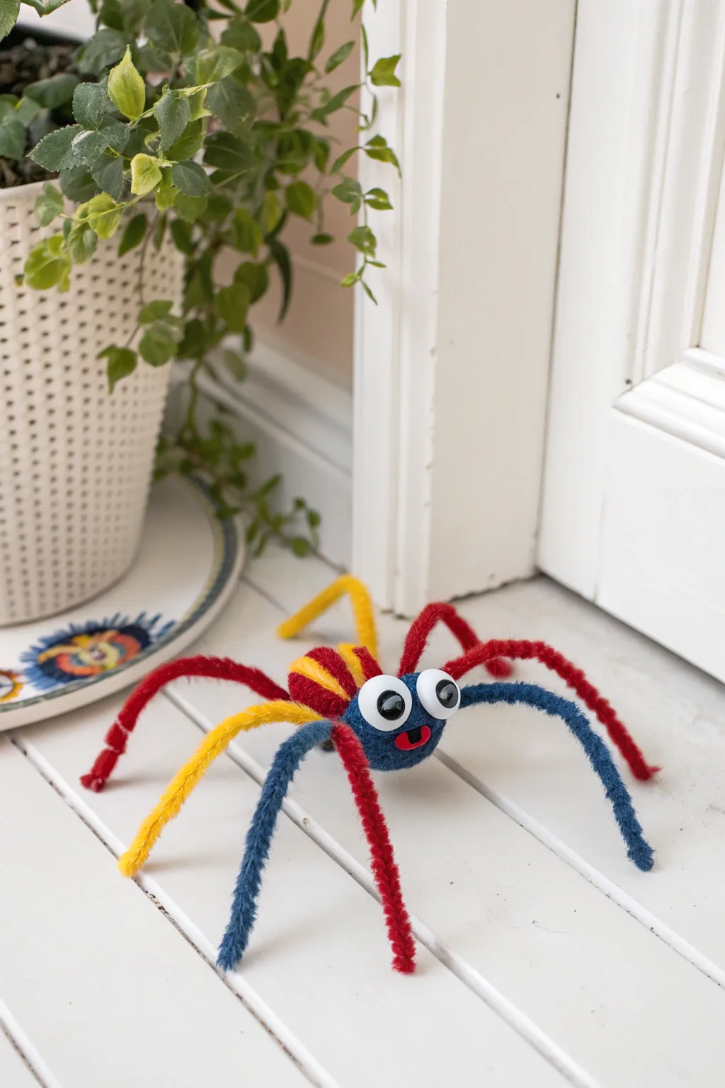Crafty Crawlers: Embrace simplicity and fun with this vibrant pipe cleaner spider!