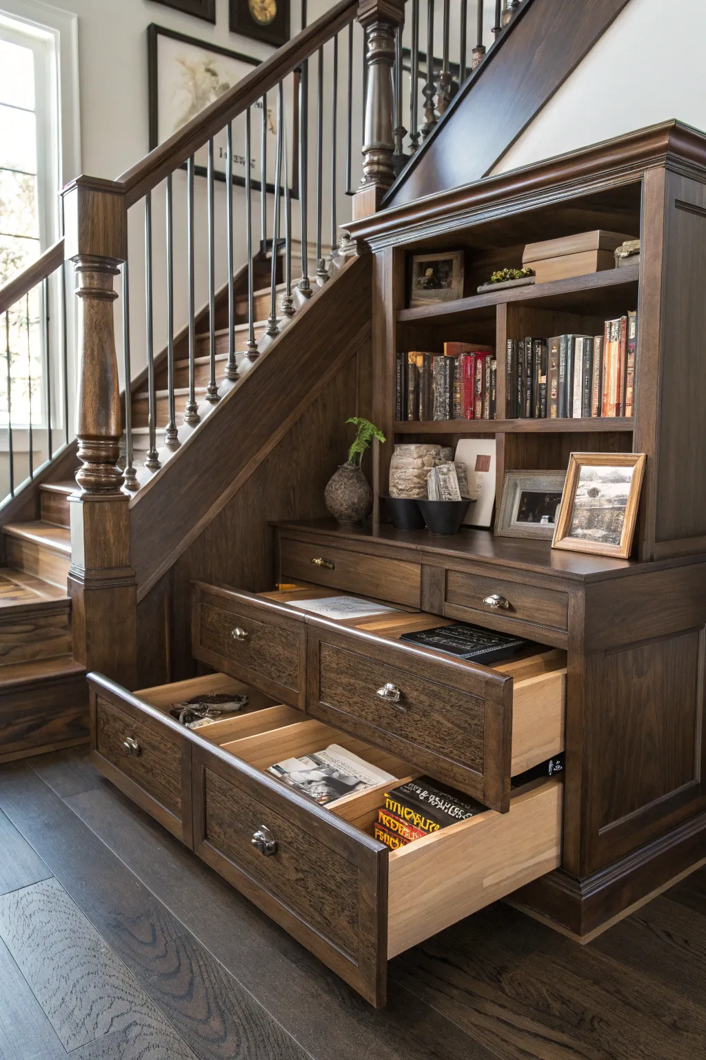 Elevate your home with stylish and practical under-stair storage solutions.