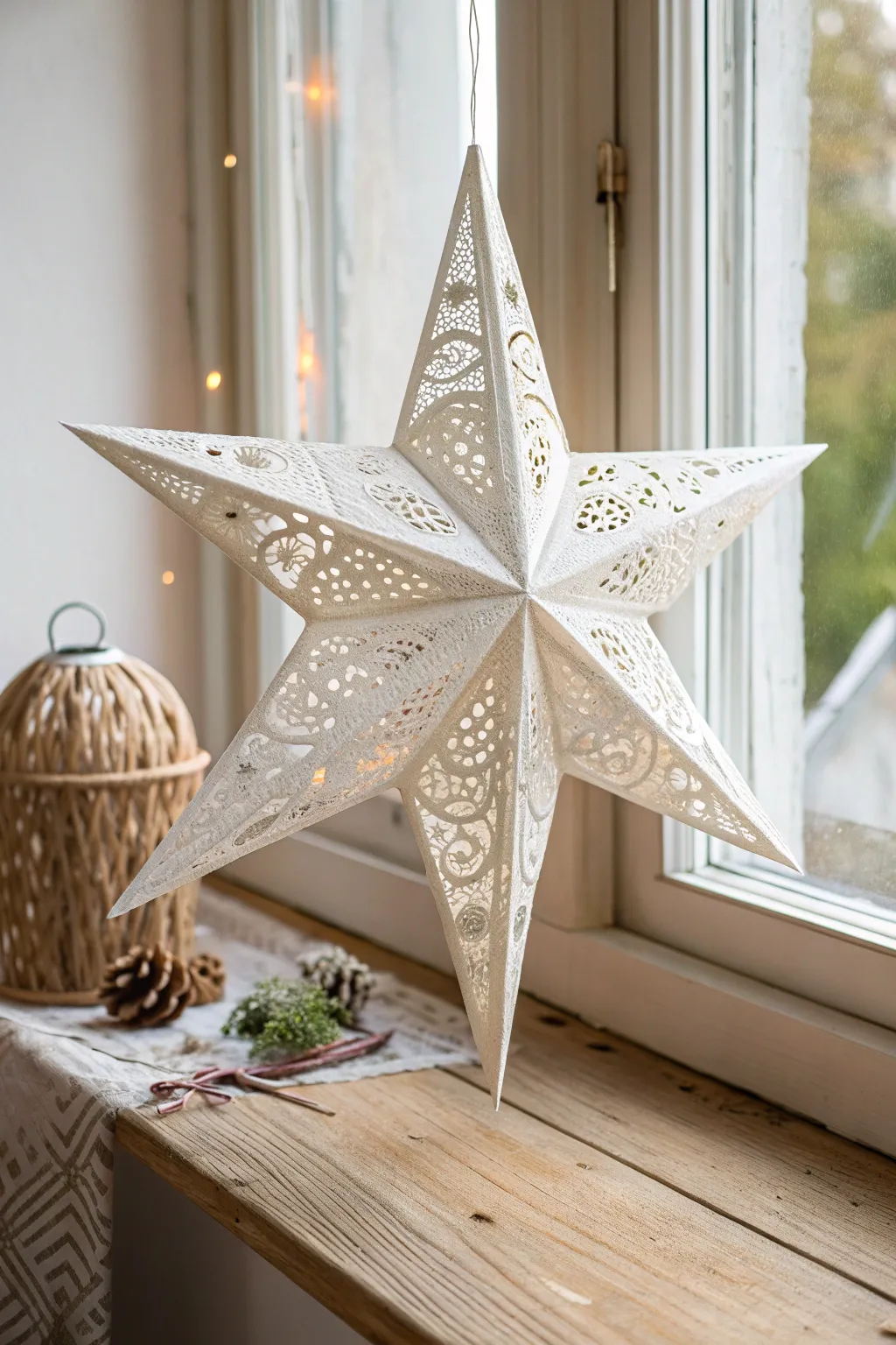 Illuminate your space with the delicate charm of paper cut stars, where simplicity meets artistry.