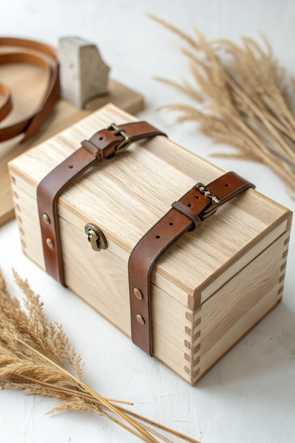 Transform your storage with chic leather accents for a touch of luxury.