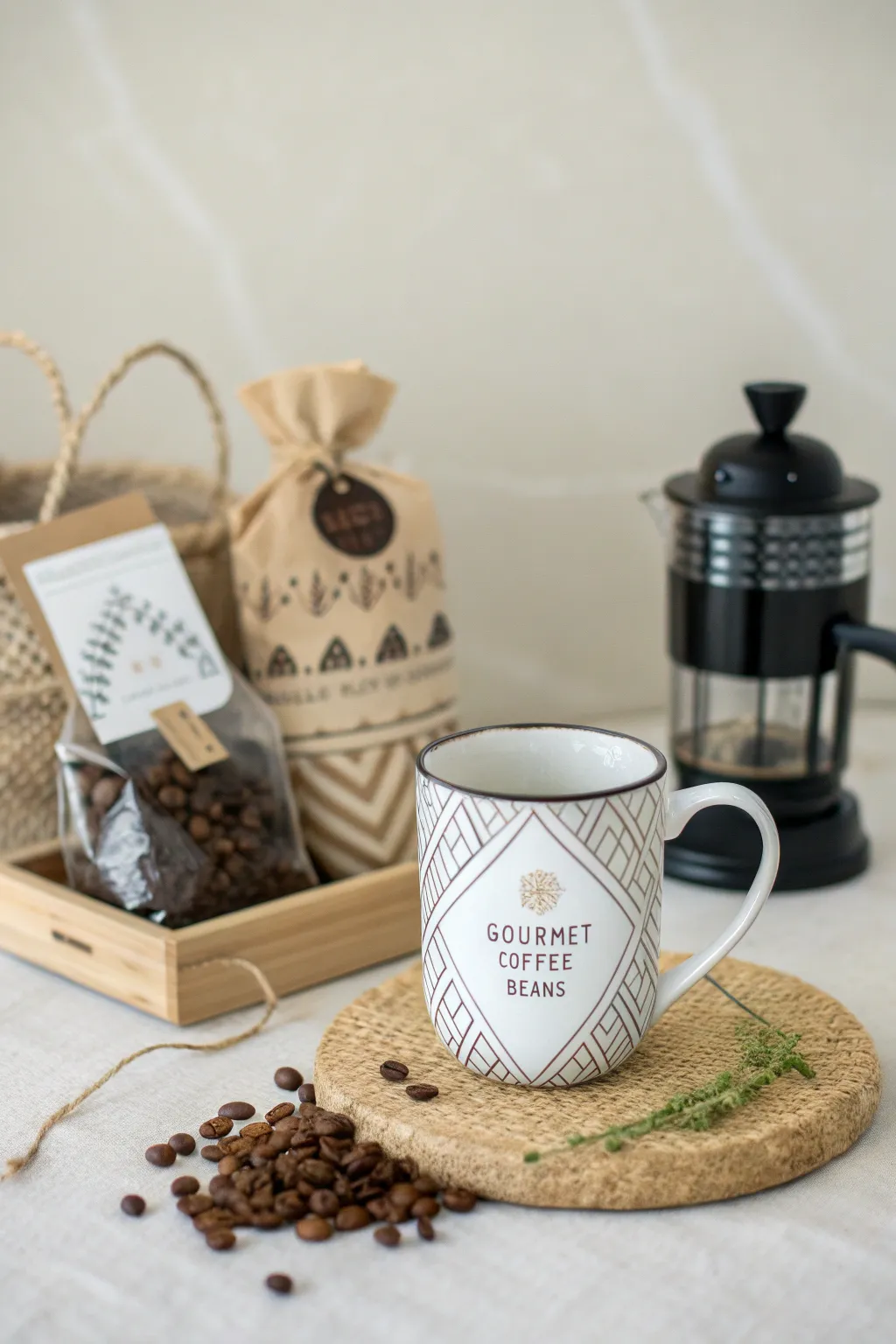 Brew up some joy with this Artisan Coffee Lovers' Basket, the perfect blend of style and taste.
