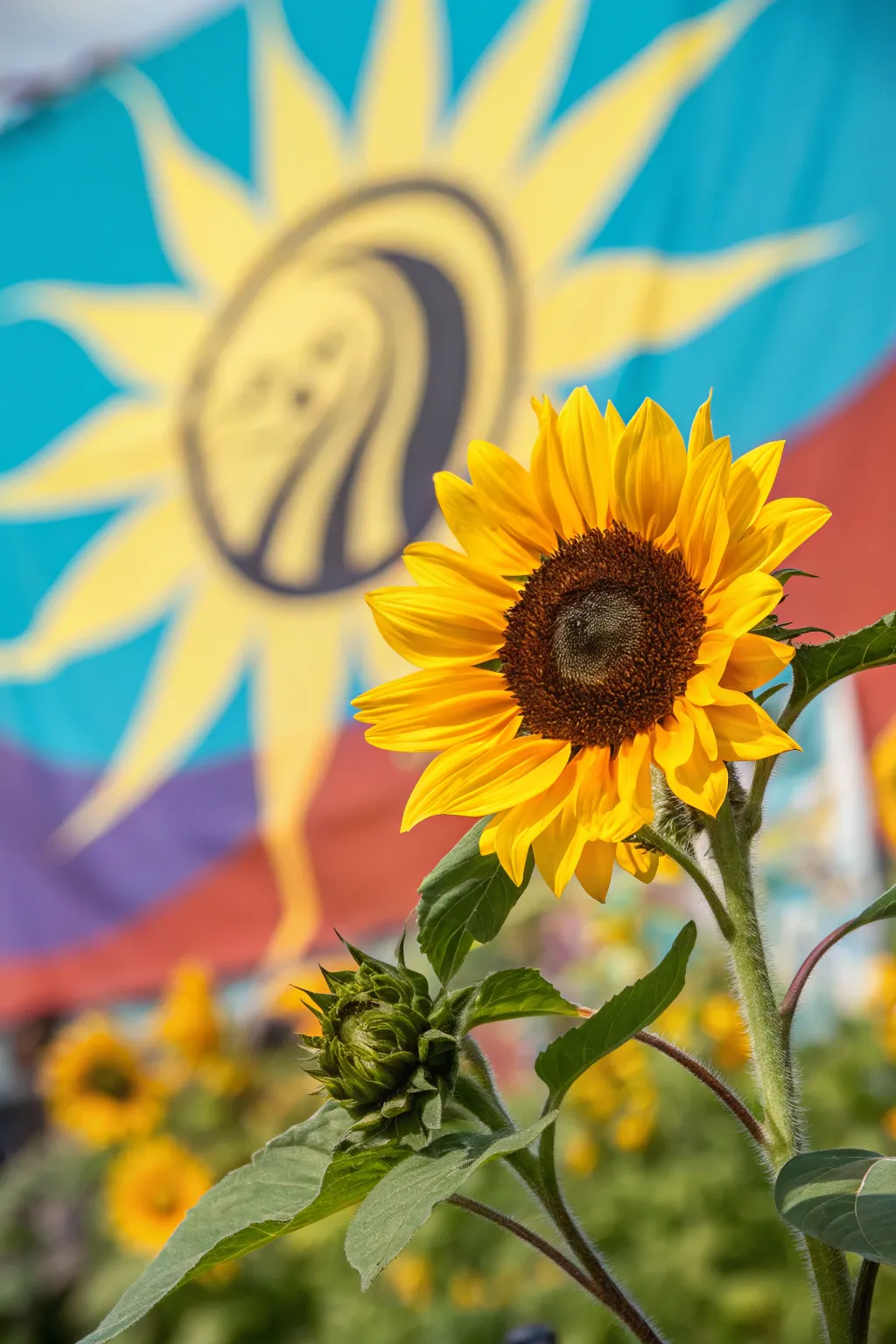 A fusion of sunflower and sun symbol to radiate positivity.