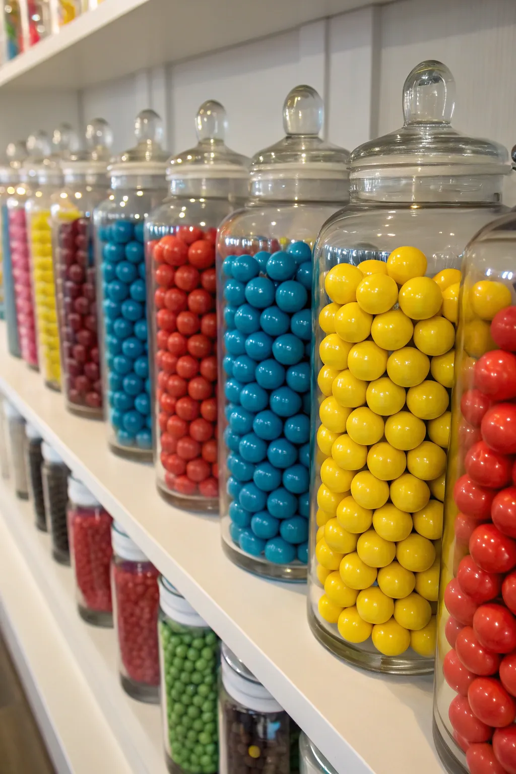 Colorful marbles create a playful and vibrant display.