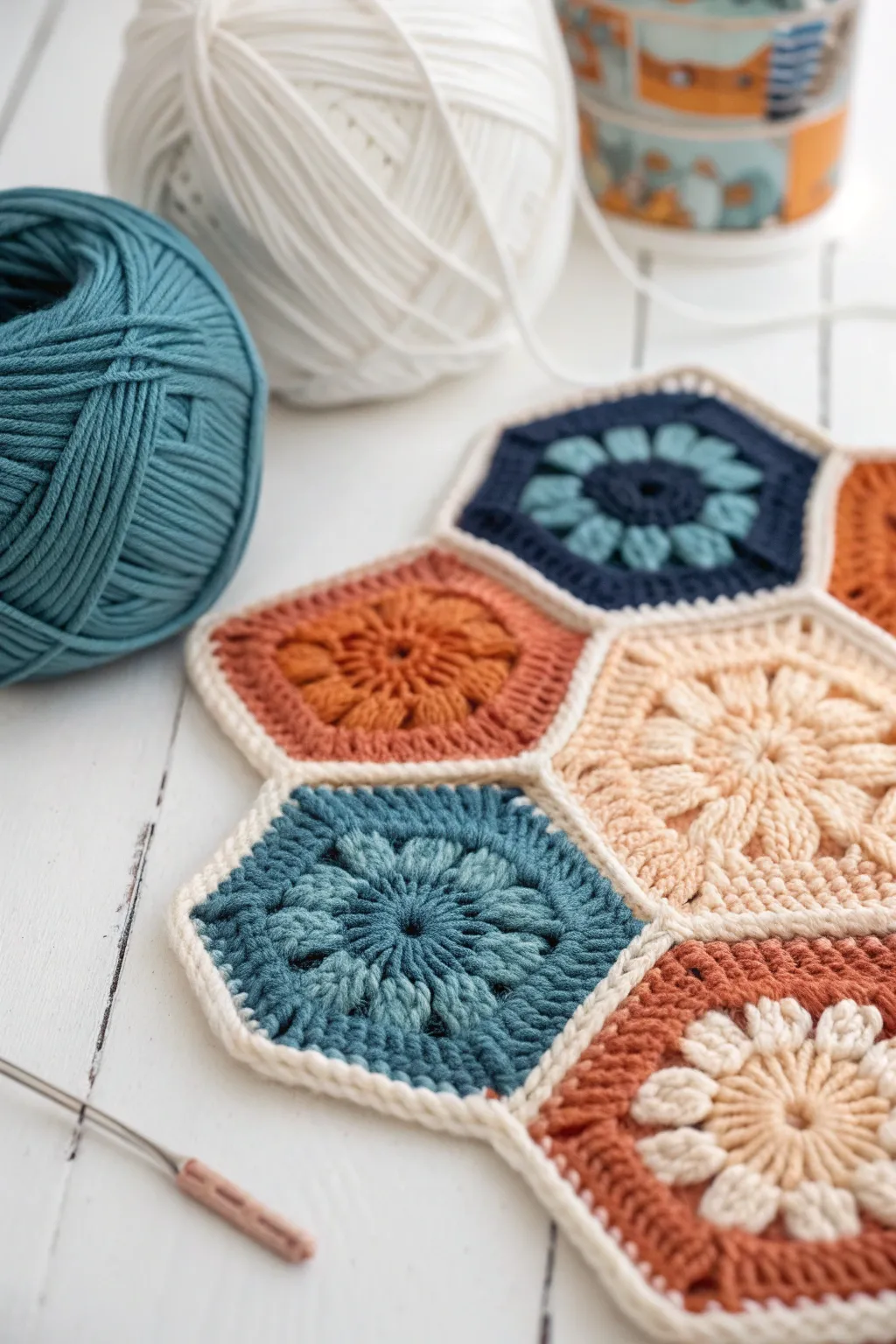 Hexagon Heaven: A stunning fusion of color and craftsmanship, perfect for your minimalist haven.