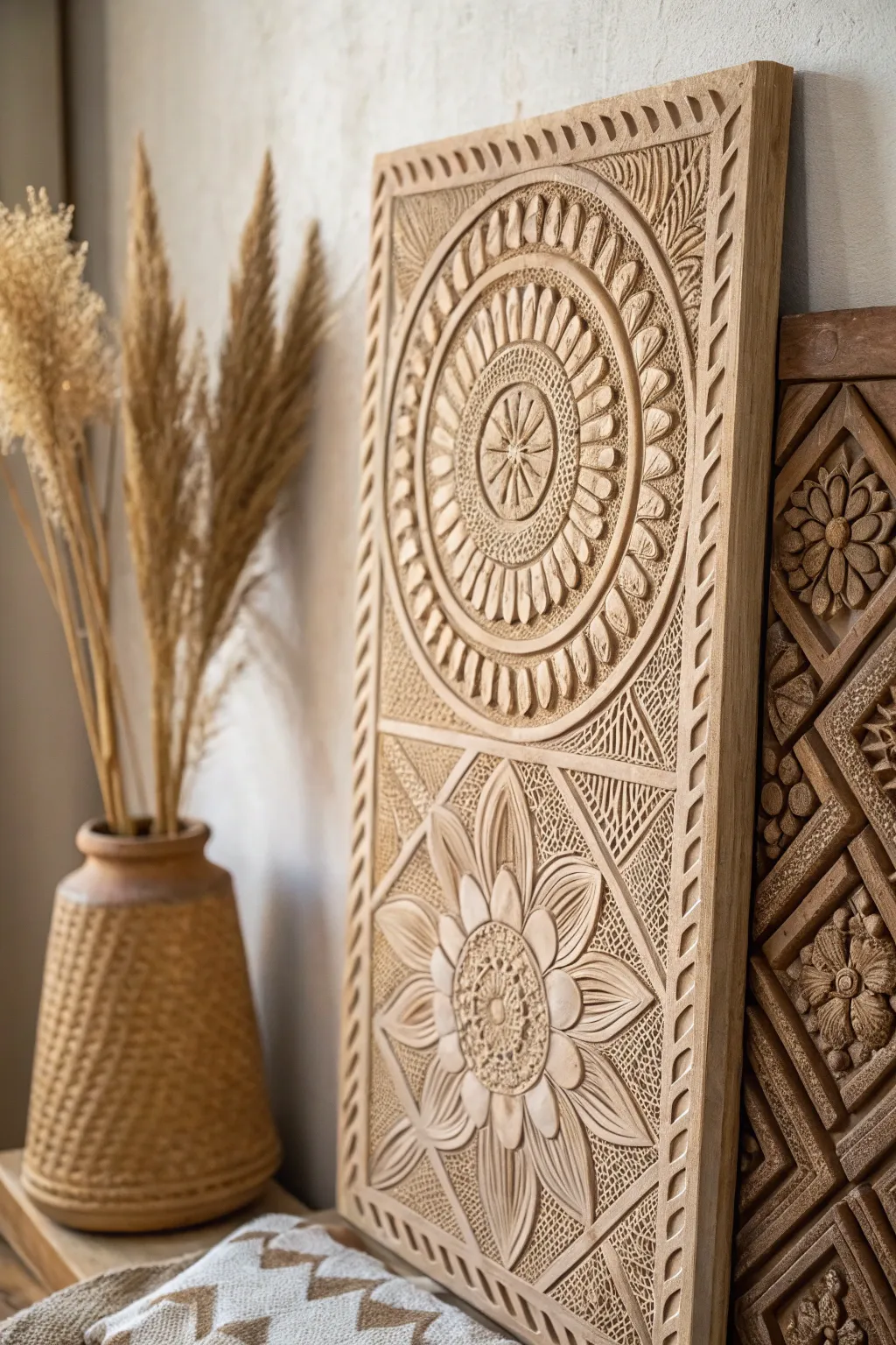 Discover the beauty of cultural motifs in minimalist clay art.
