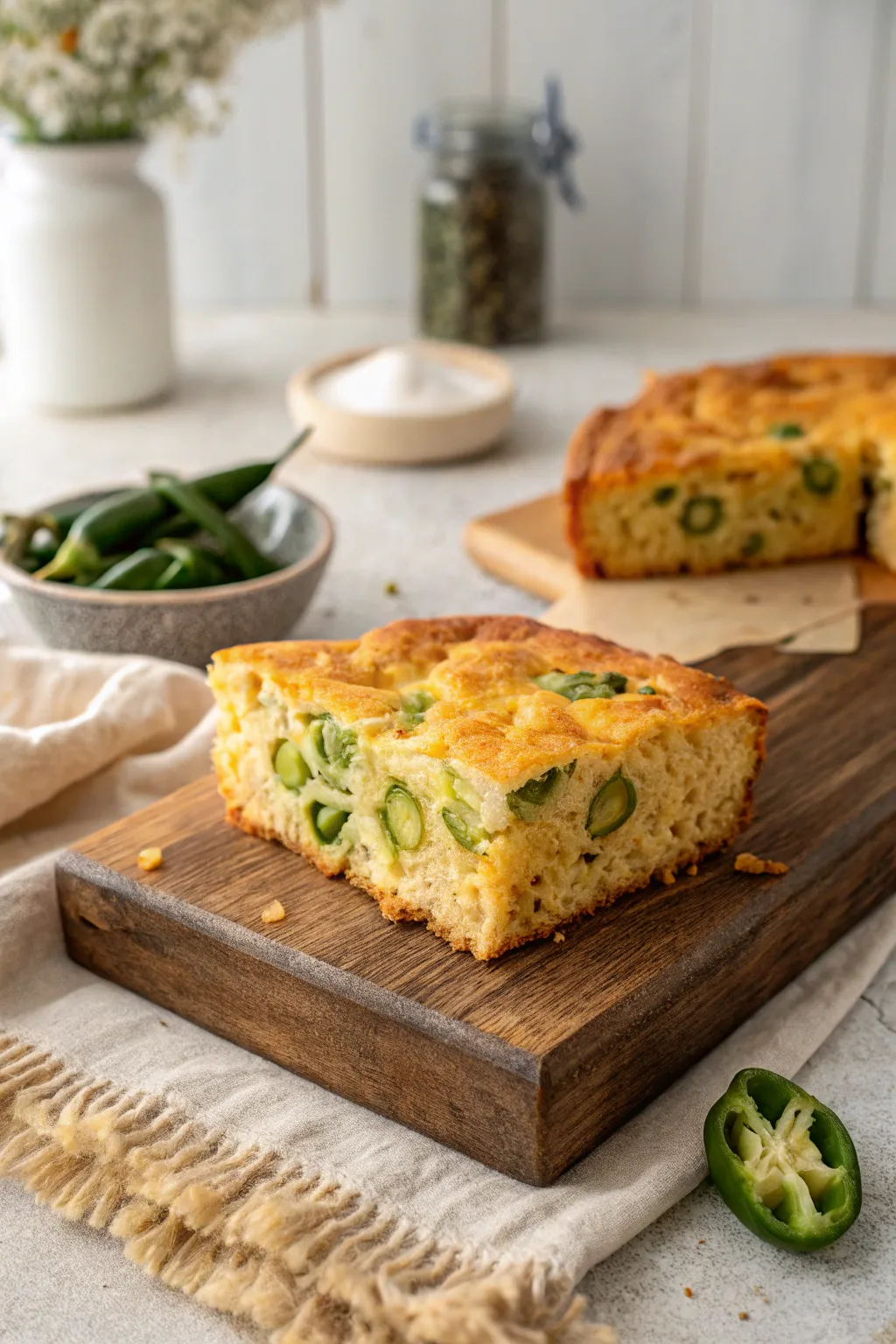 Spice up your Thanksgiving with this delicious jalapeño cheddar cornbread! 🍞🧀🌶️ #ThanksgivingBread #MinimalistBaking