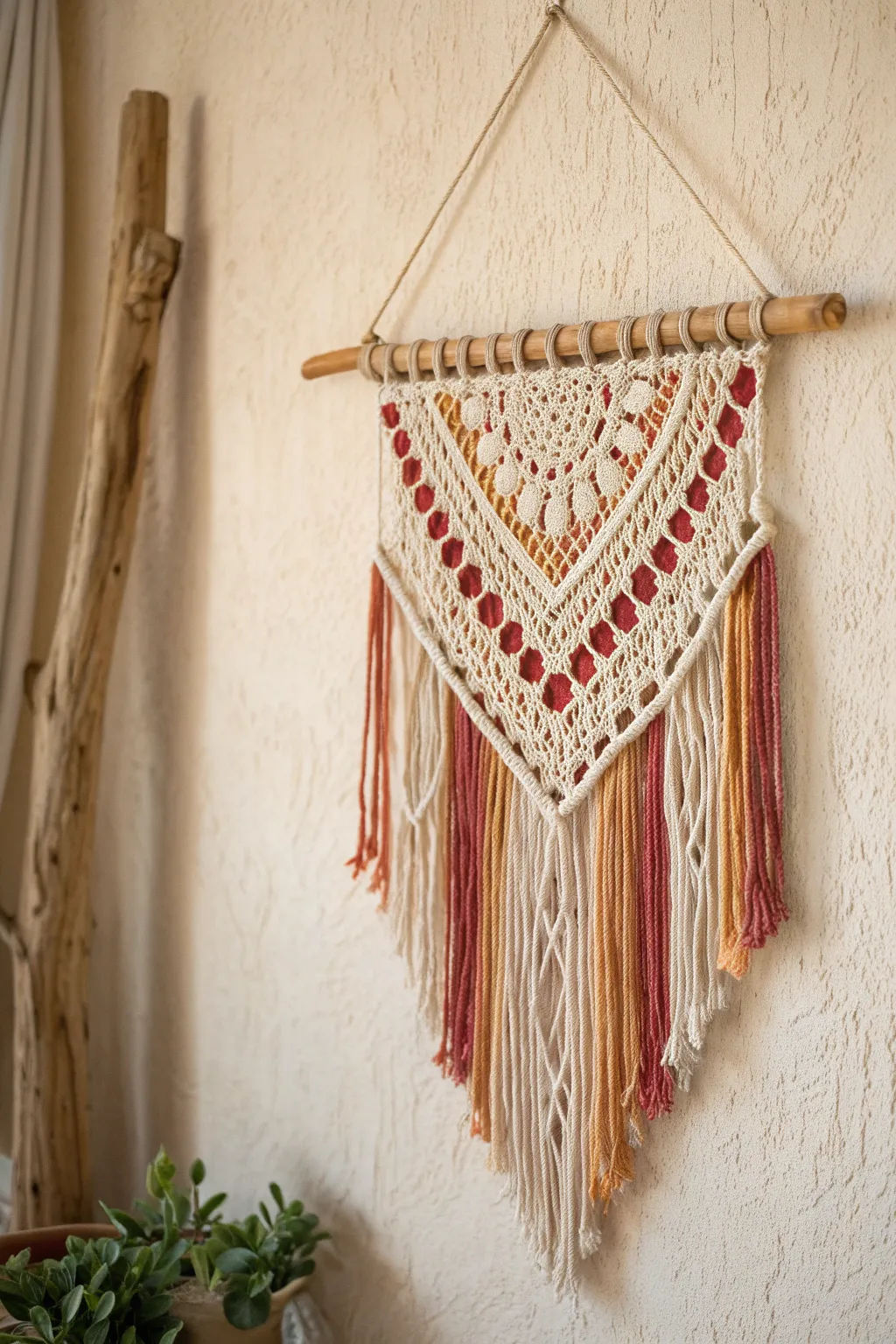 Elevate your space with the artistry of thin yarn crochet wall hangings—where minimalism meets bold beauty.