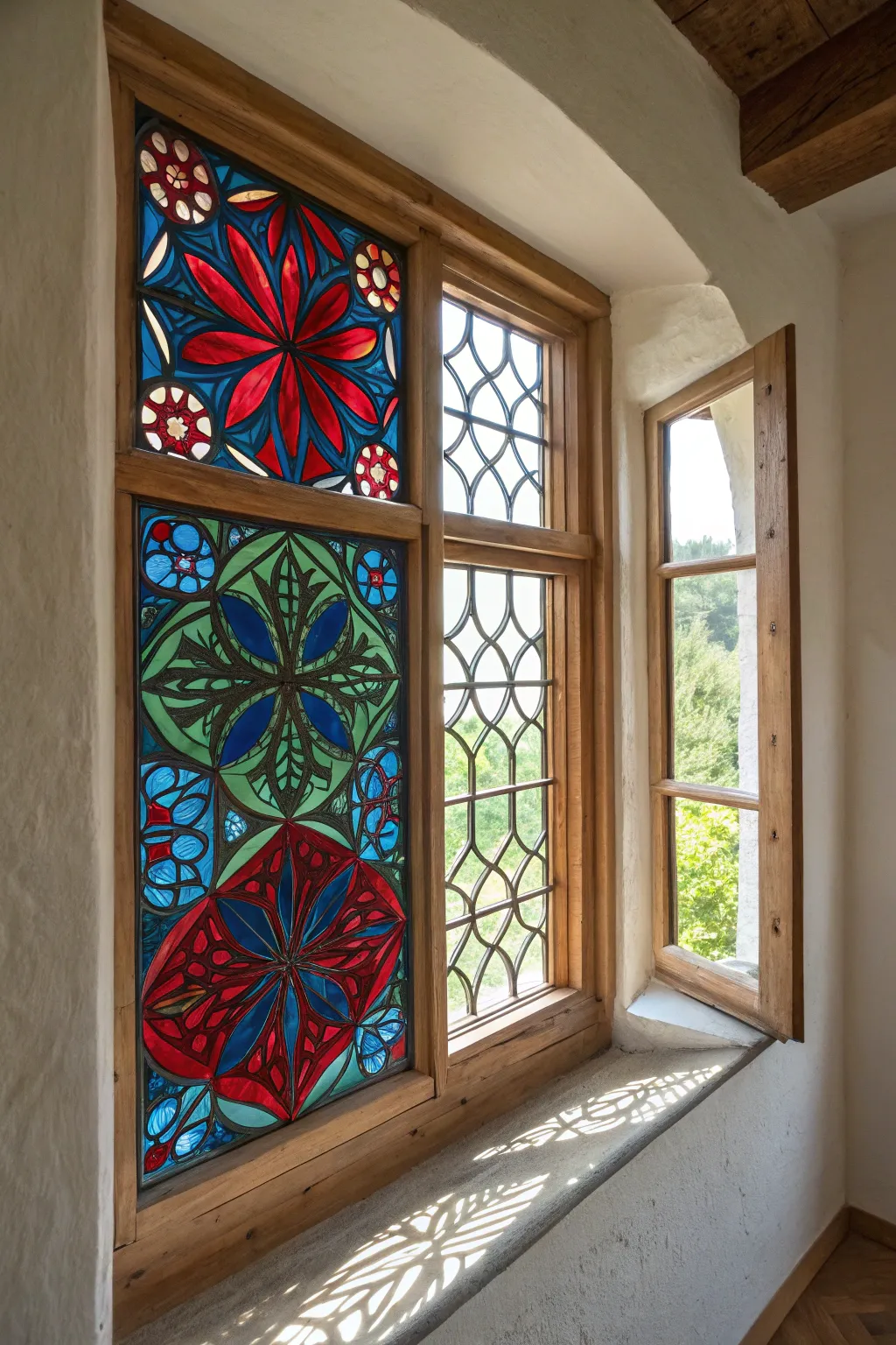 Transform any room with the vibrant allure of tissue paper stained glass. A perfect blend of bold colors and minimalist design.