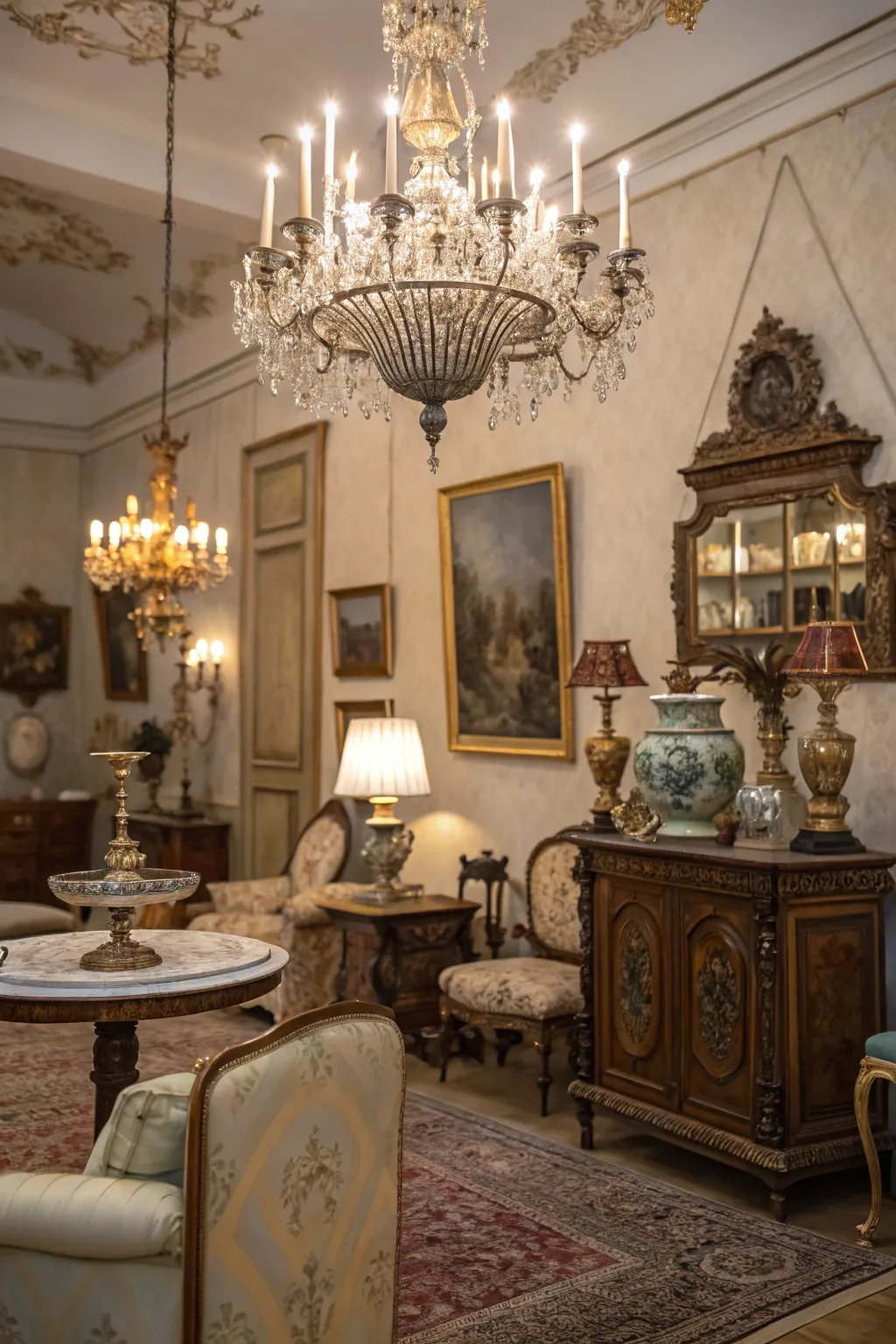 Antiques infuse spaces with timeless charm.