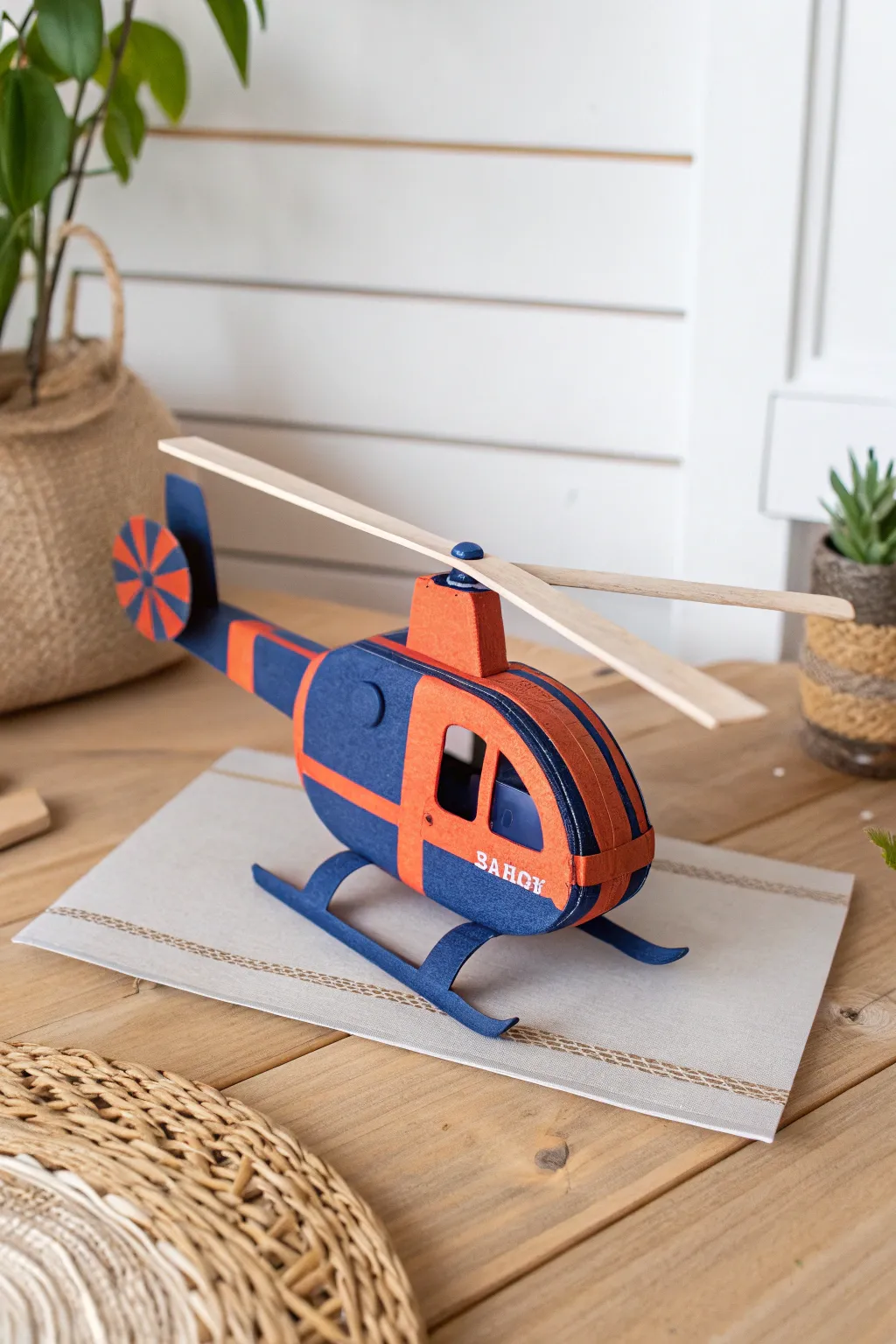 Spin into creativity with this charming DIY cardboard helicopter!